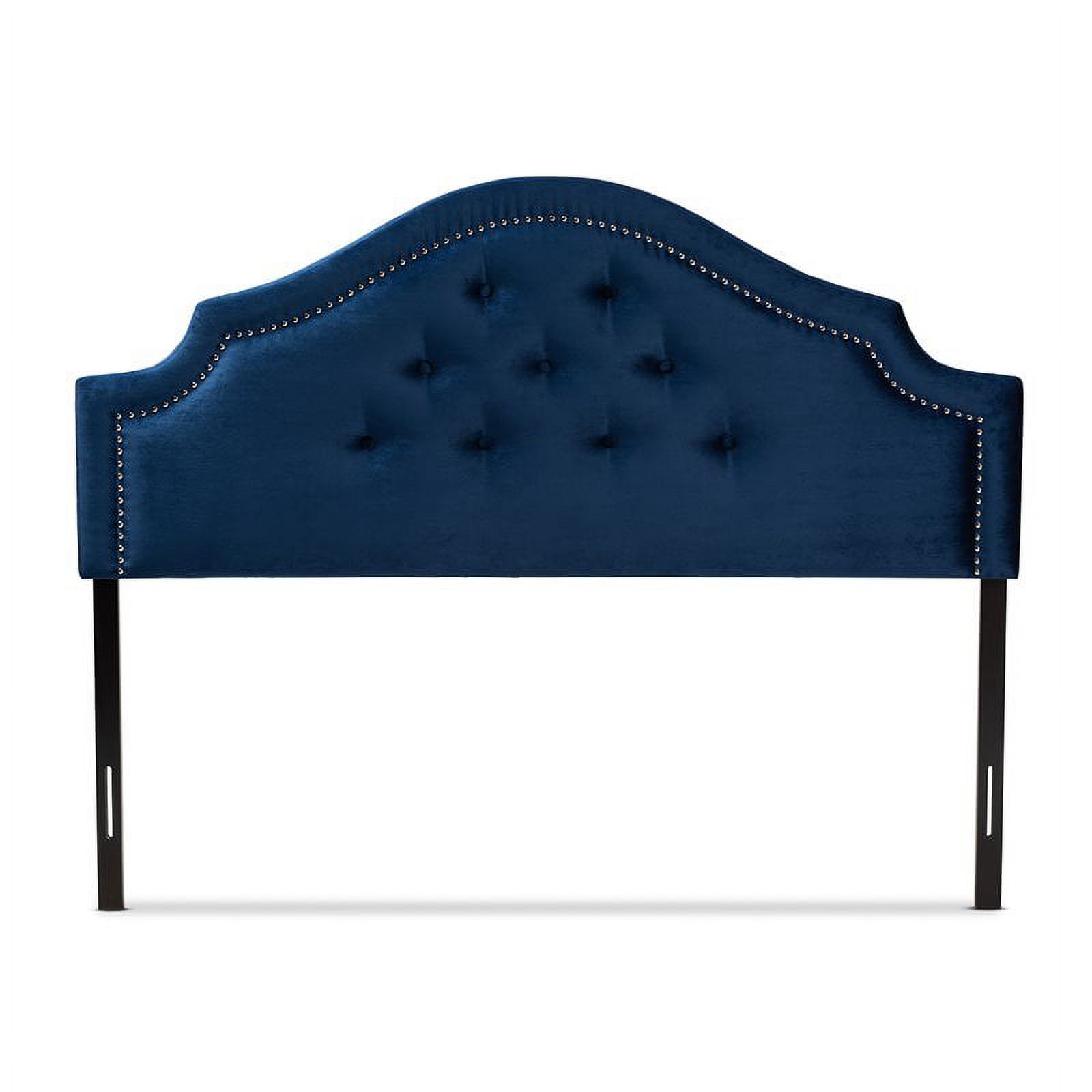 Bowery Hill Modern Velvet Tufted and Full Headboard in Royal Blue