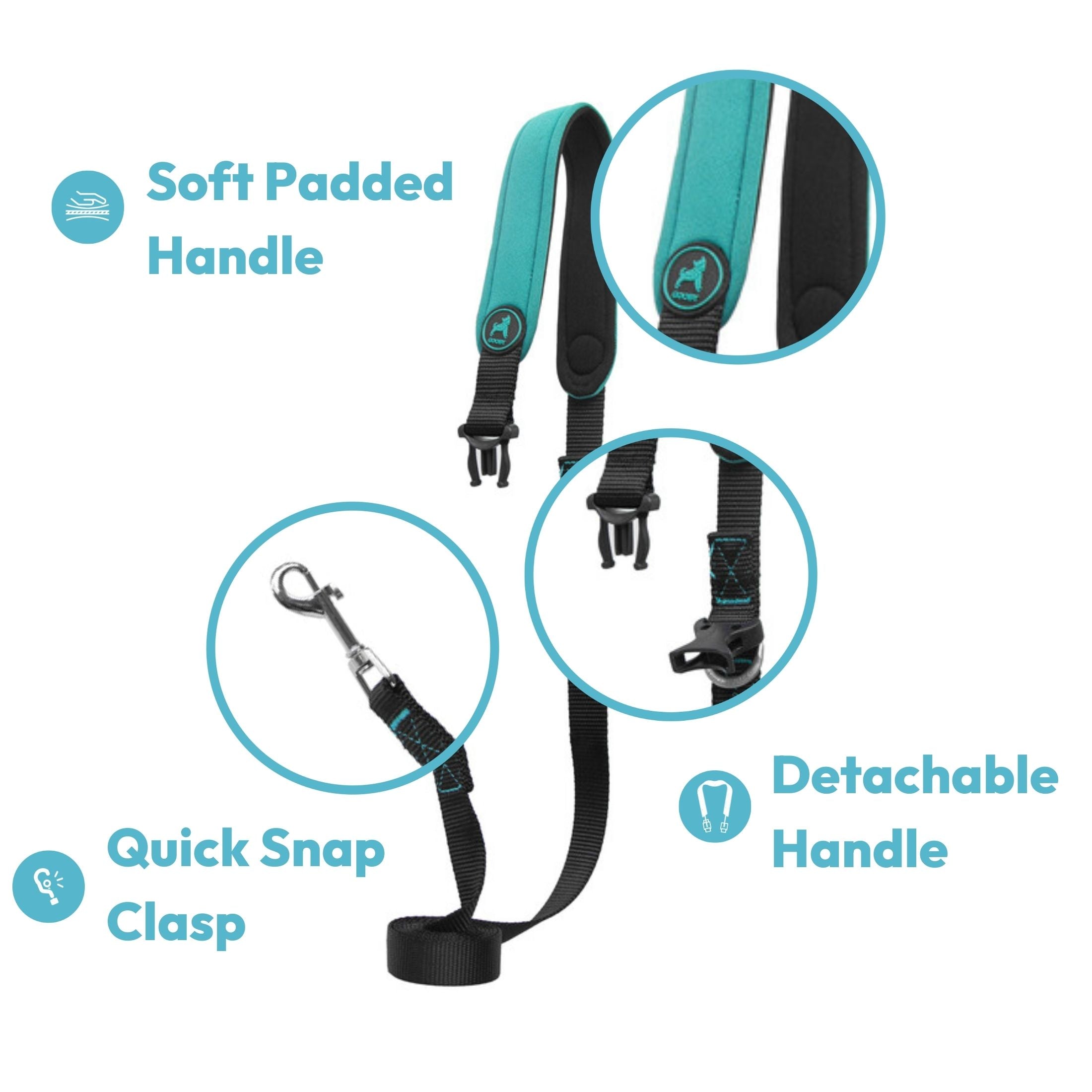 Gooby Escape Free Sport Leash - Red, 4 FT - Padded Detachable Handle and Bolt Snap Clasp - Dog Leashes for Small Dogs, Medium Dogs, and Large Dogs for Indoor and Outdoor Use