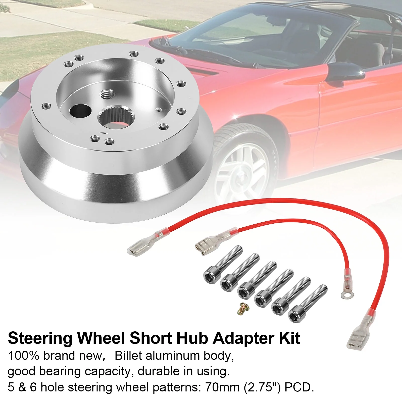 5 & 6 Hole Steering Wheel Polished Short Hub Adapter Kit NEW For Ididit GM Chevy