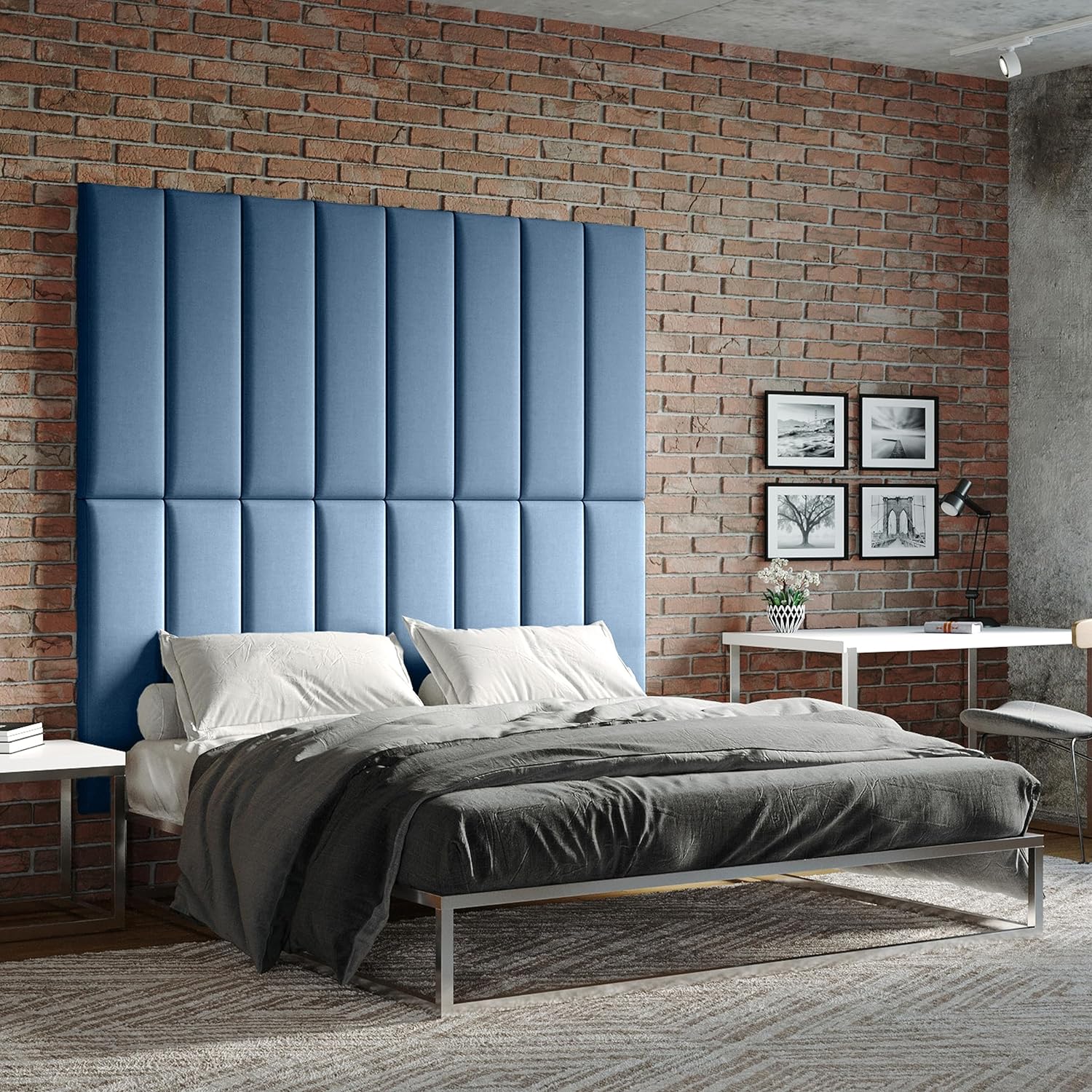 Panelist Modern Padded Headboard – Set Of 4 Wall Mounted Panels (Each 11.25