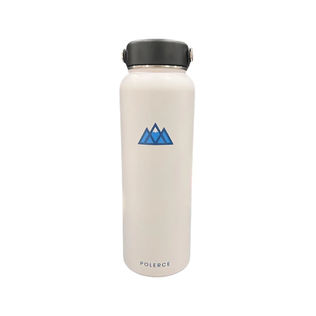 Vacuum Insulated Bottle - Stainless Steel Thermally Insulated Flask with Flex Cap - 40 fl oz - White - by Polerce
