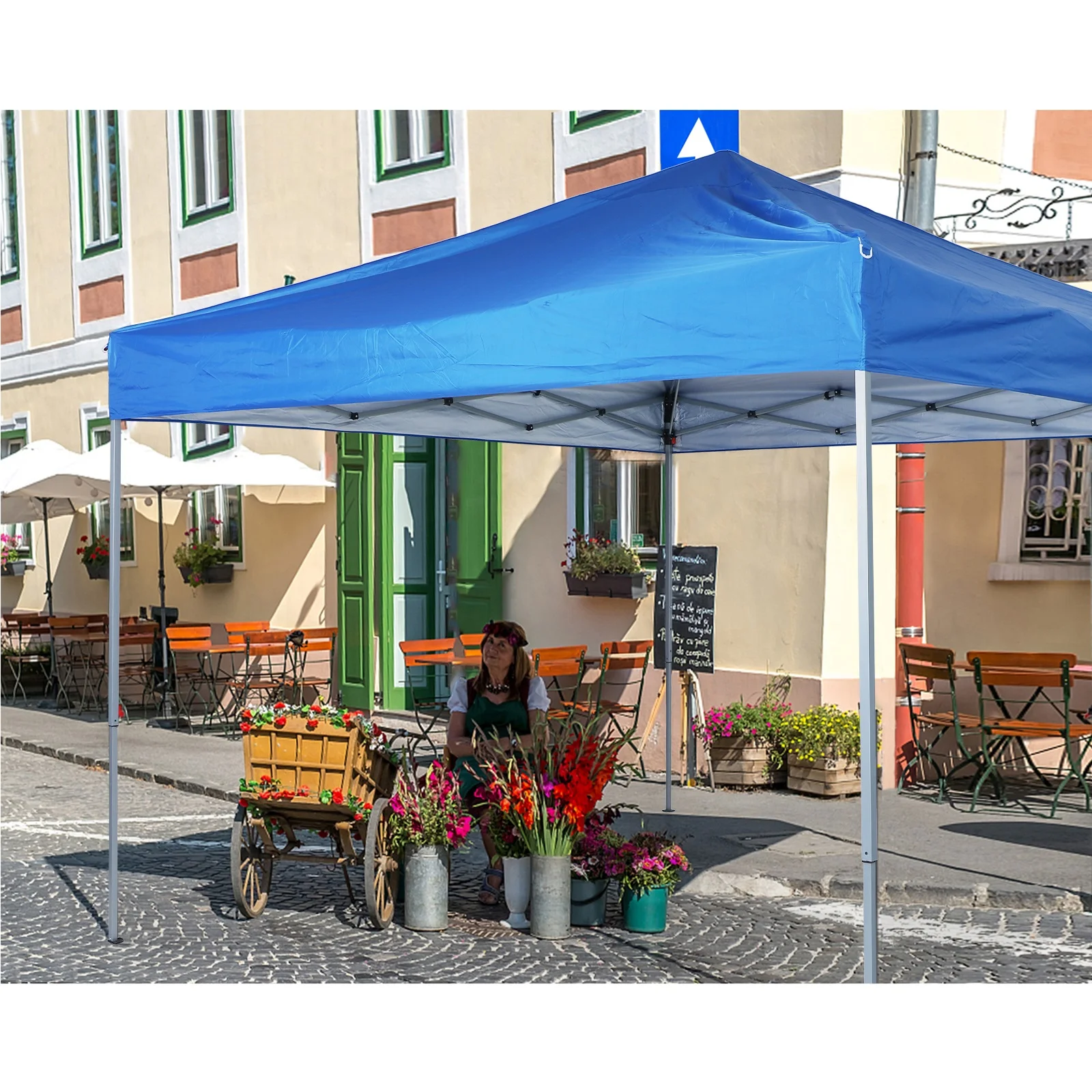 MF Studio 10x10 FT Straight Leg Popup Canopy with Wheeled Carry Bag