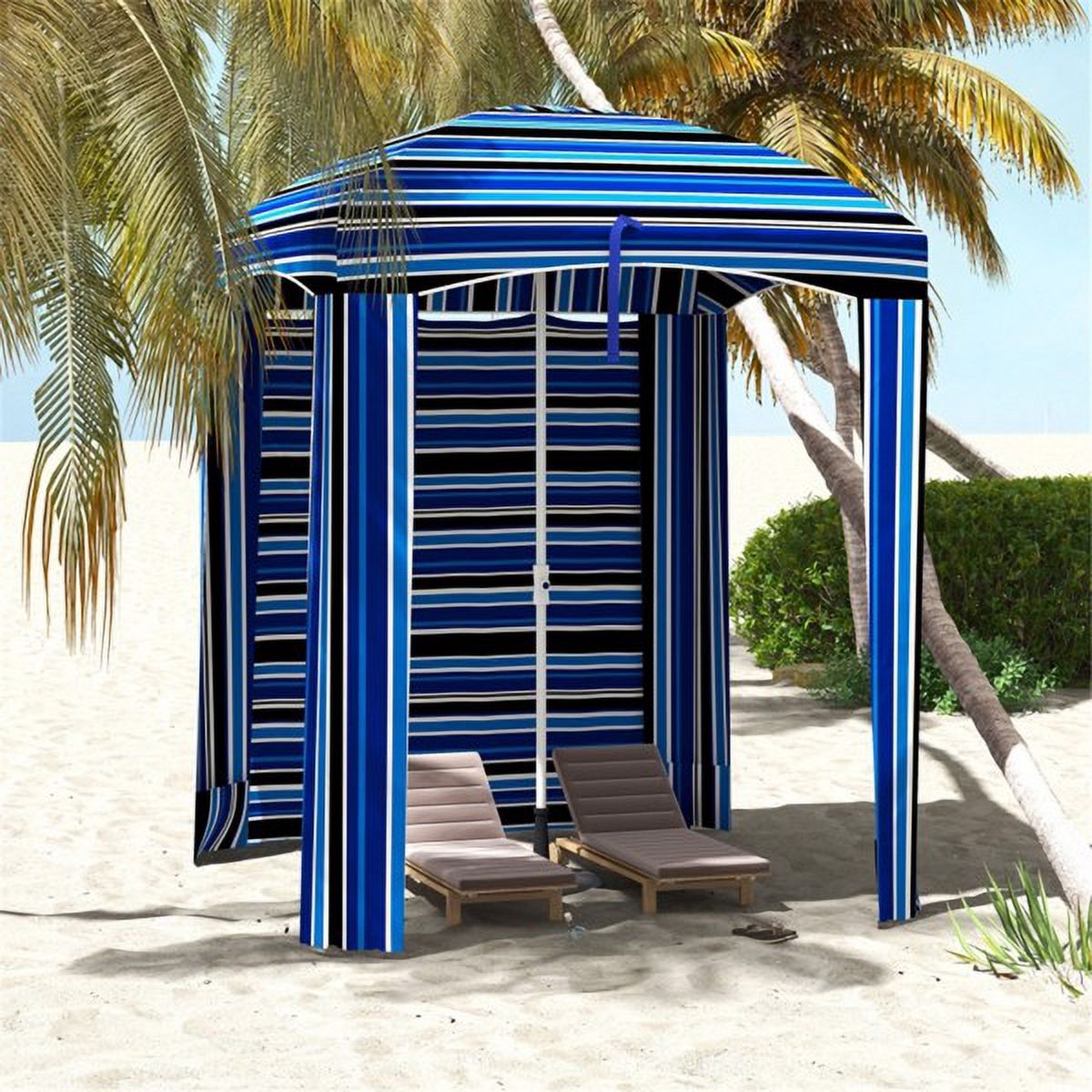 SYTHERS Beach Cool Cabana Canopy Sun Shade Shelter Tent, 5.9' L x 5.9' W x 8.2' H, Easy to Setup – Beach, Lake, Park for Family