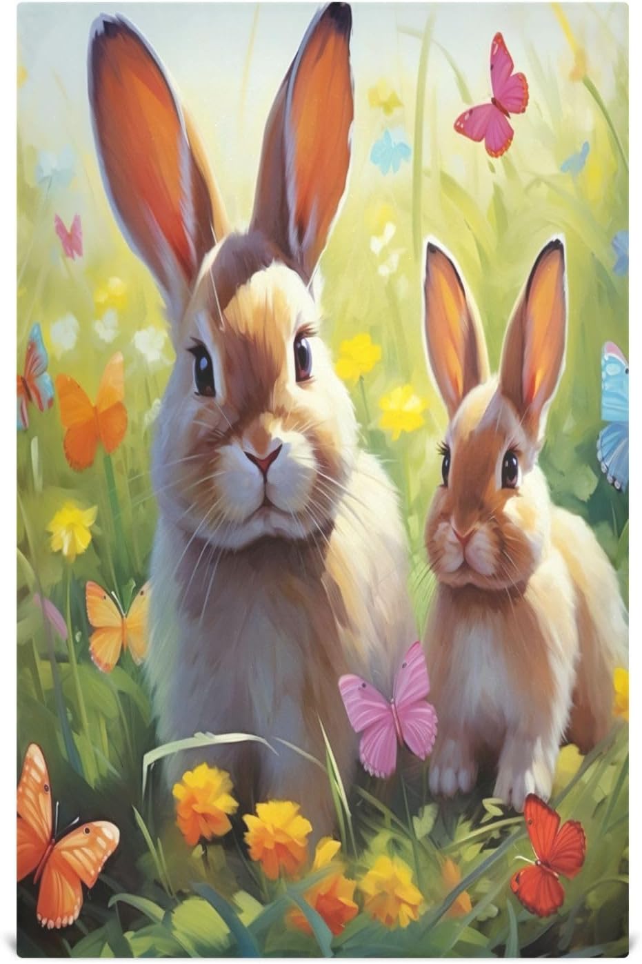 Coolnut Easter Cute Rabbit Kitchen Dish Towel Set,Drying Kitchen Towels Tea Towels Gift Set for Drying Cleaning Cooking Baking 6Pcs Wash cloth