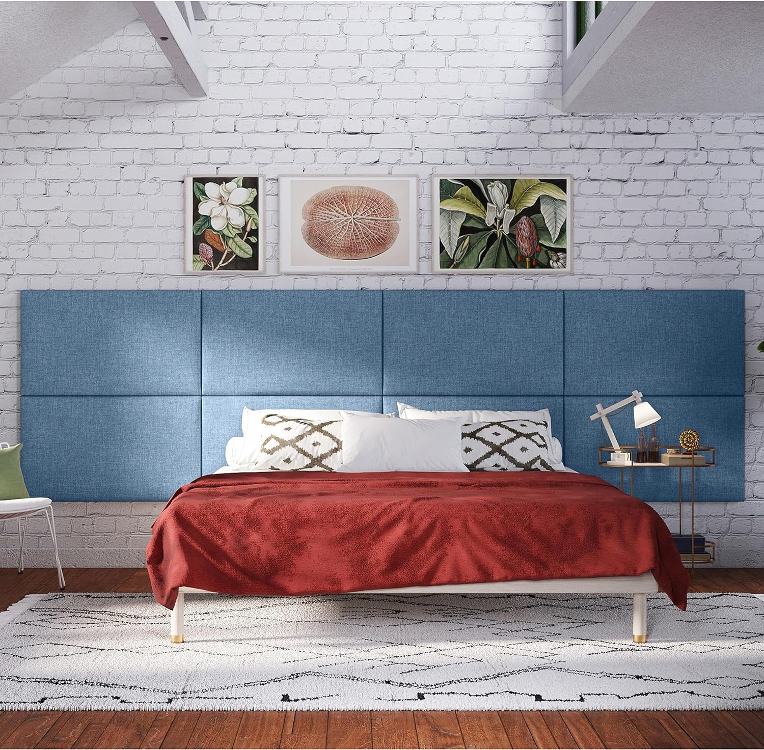 Panelist Modern Padded Headboard- Set Of 2 Wall Mounted Panels (Each 22.5