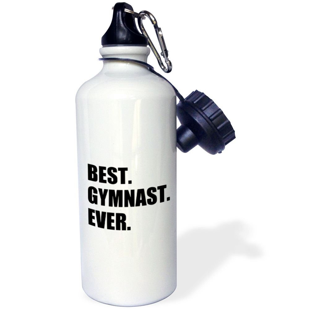 Best Gymnast Ever - fun gift for talented gymnastics athletes - text 21 oz Sports Water Bottle wb-185006-1