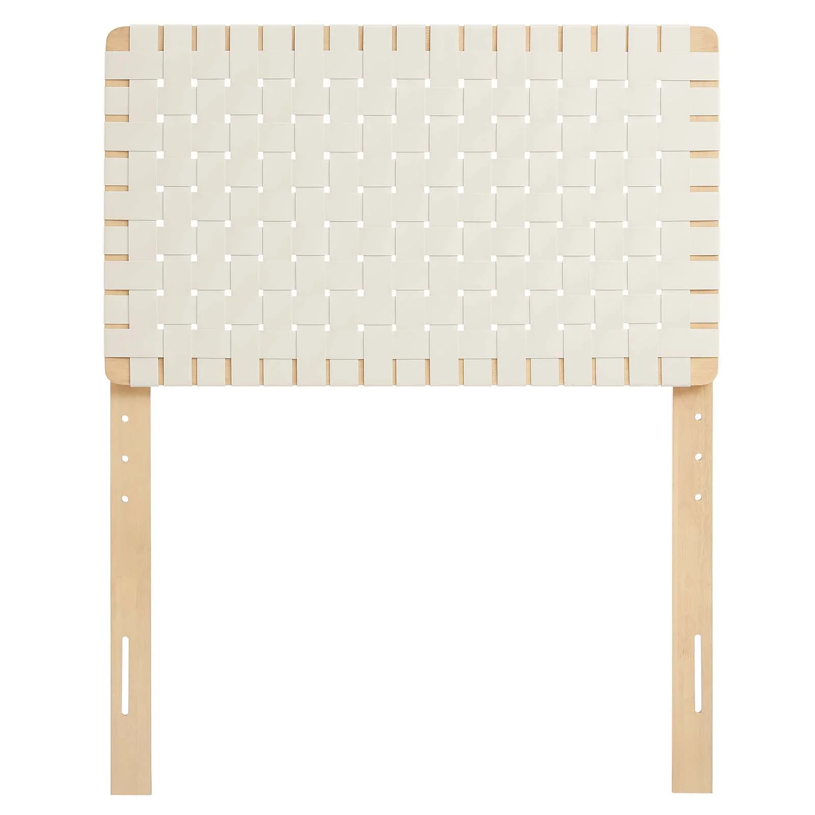 Modway Sparta Weave Twin Vegan Leather Headboard in Natural Beige