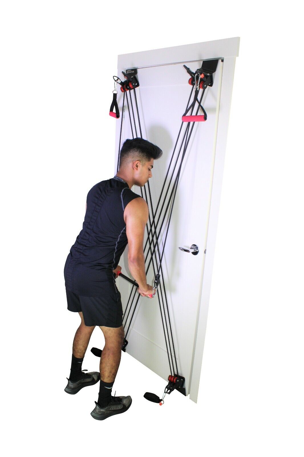 X-Factor Home Gym Door Gym Full Body Workout Exercise with Bonus Straight Bar and DVD - Comprehensive Fitness Solution for Effective Home Training