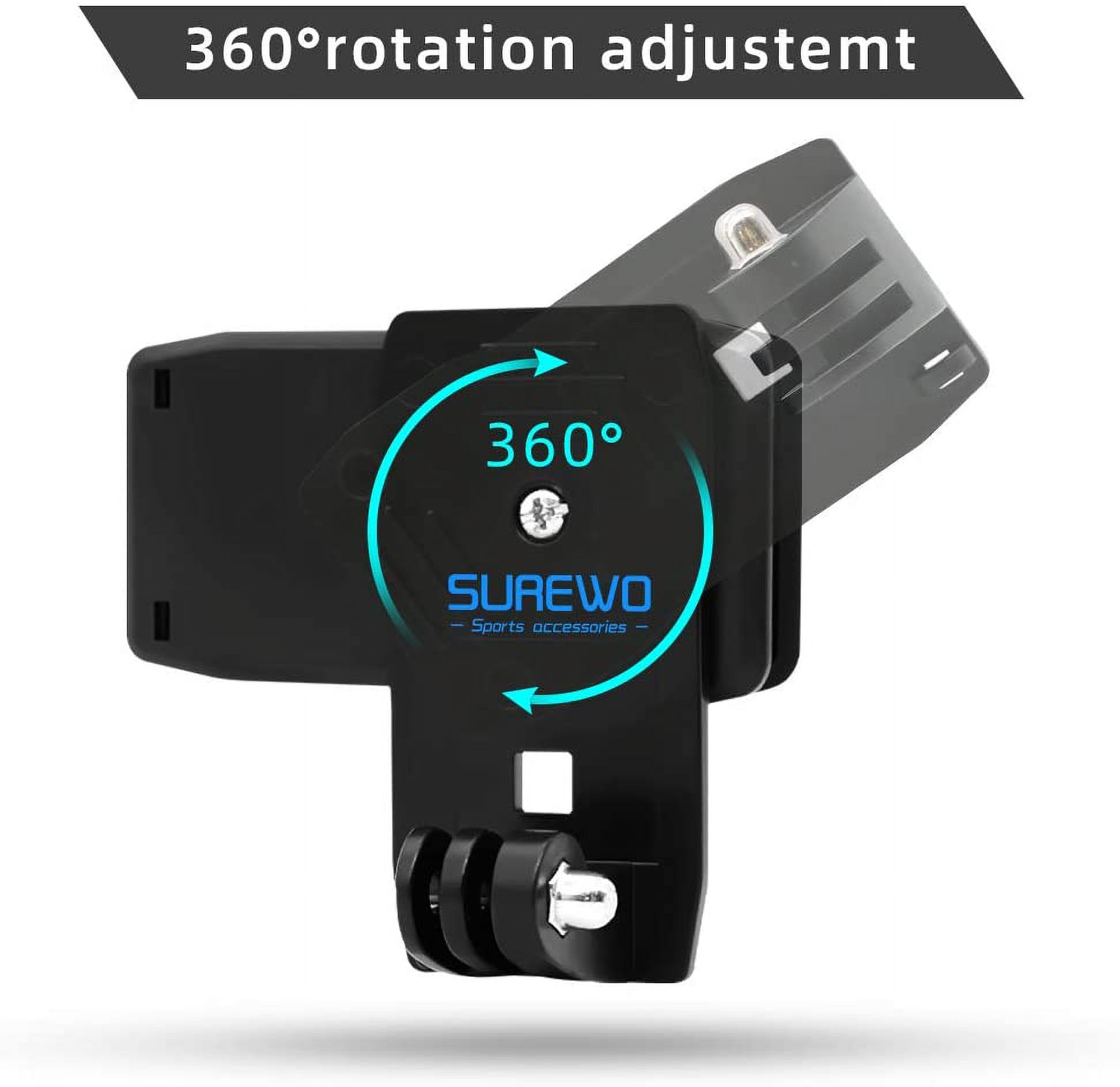 SUREWO Backpack Strap Mount Quick Clip Mount Compatible with Gopro Hero 12/11/10/9/8/7/6(2018)/5 Black,DJI Osmo Action and More Backpack Clip Mount for GoPro