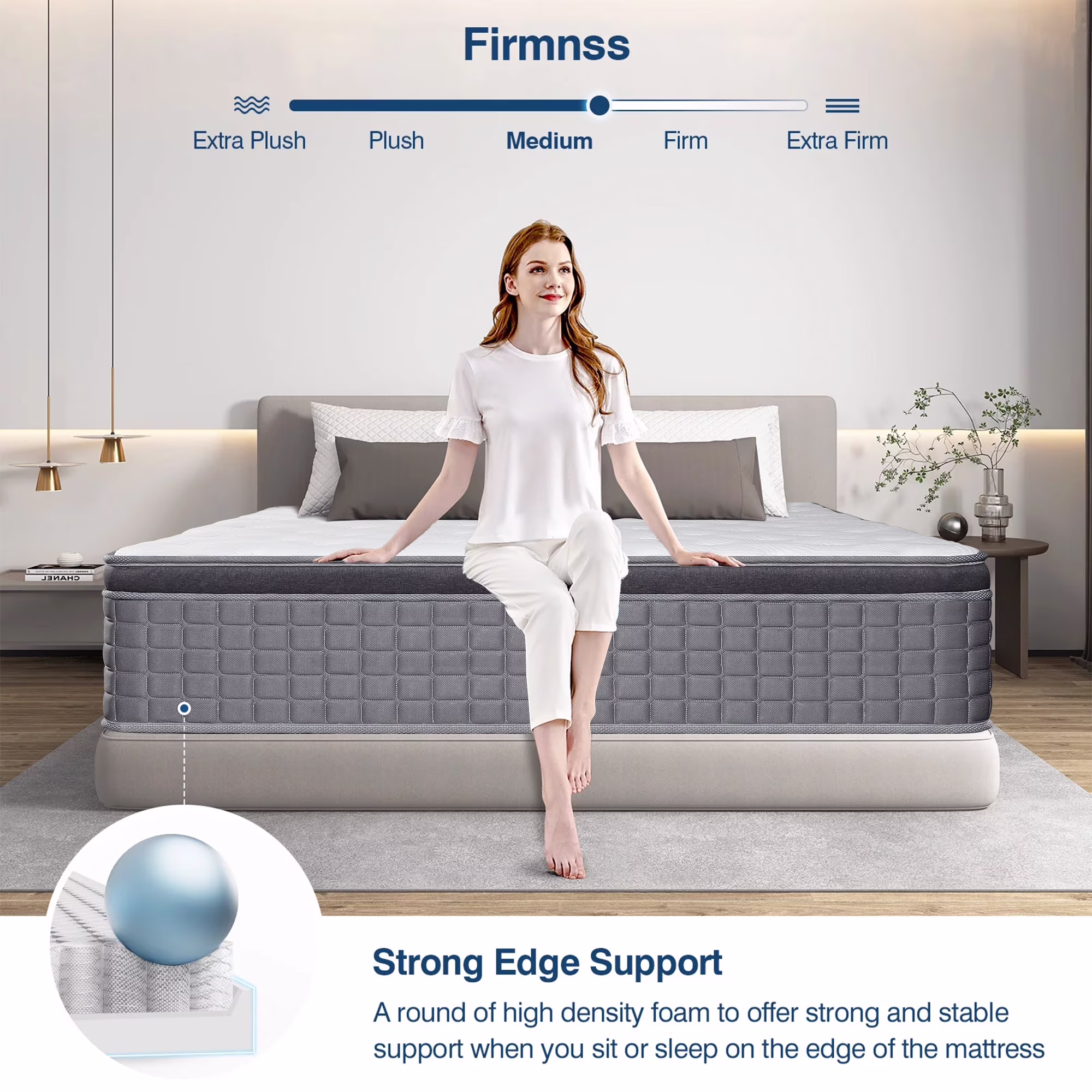 14 inch Full Mattress in a Box, Gel Memory Foam and Pocket Spring Hybrid Mattress