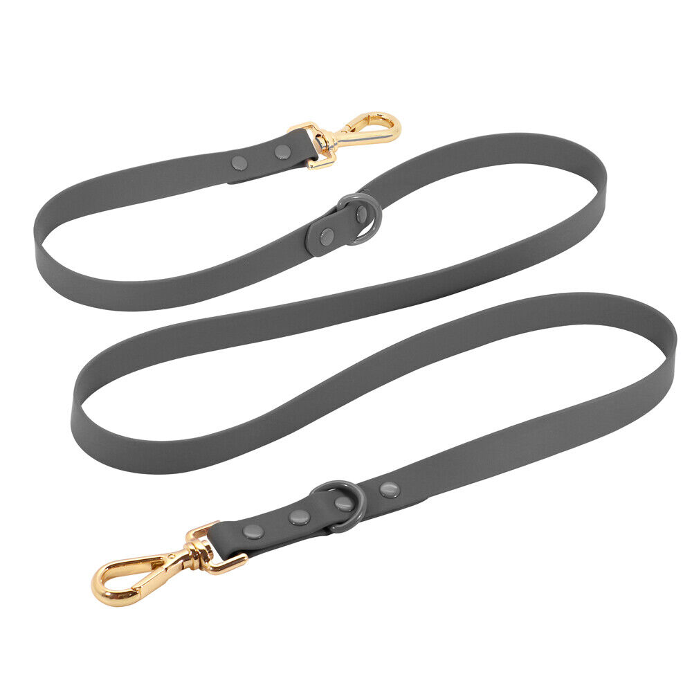 Waterproof PVC Dog Leash Soft Rubber Adjustable Pet Walking Lead with 2 Rings