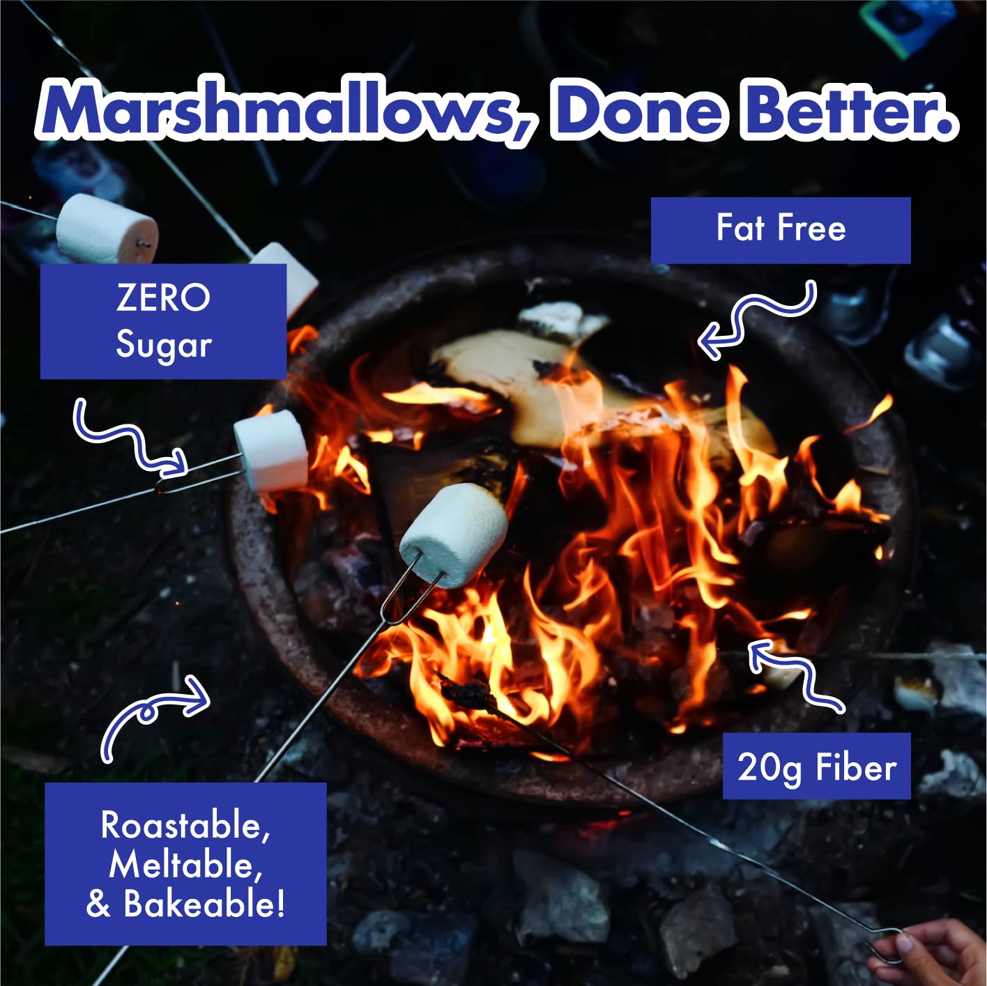 Sugar Marshmallows - Keto Marshmallow - Gluten , 0G Fat, Zero Sugars - Healthy Low Carb - 10.5 Ounce Bag