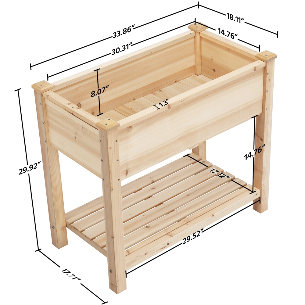 Yaheetech Wooden Raised Garden Bed Elevated Planter Box