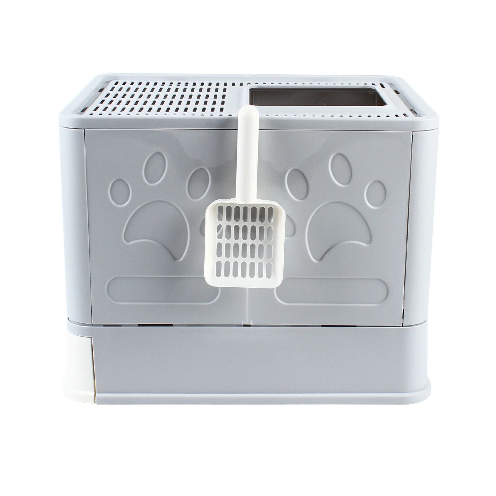 MIDUO Cat Litter Box Drawer Structure Pet Toilet Litter Tray +Cat Sand Shovel