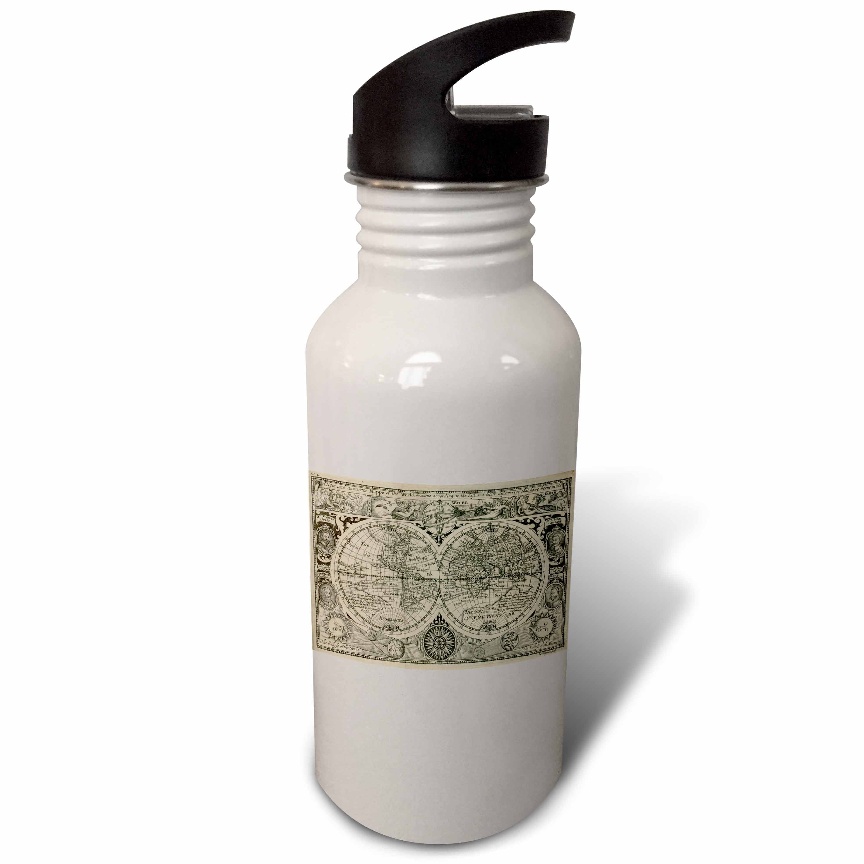 World Map 1628 21 oz Sports Water Bottle wb-7426-1