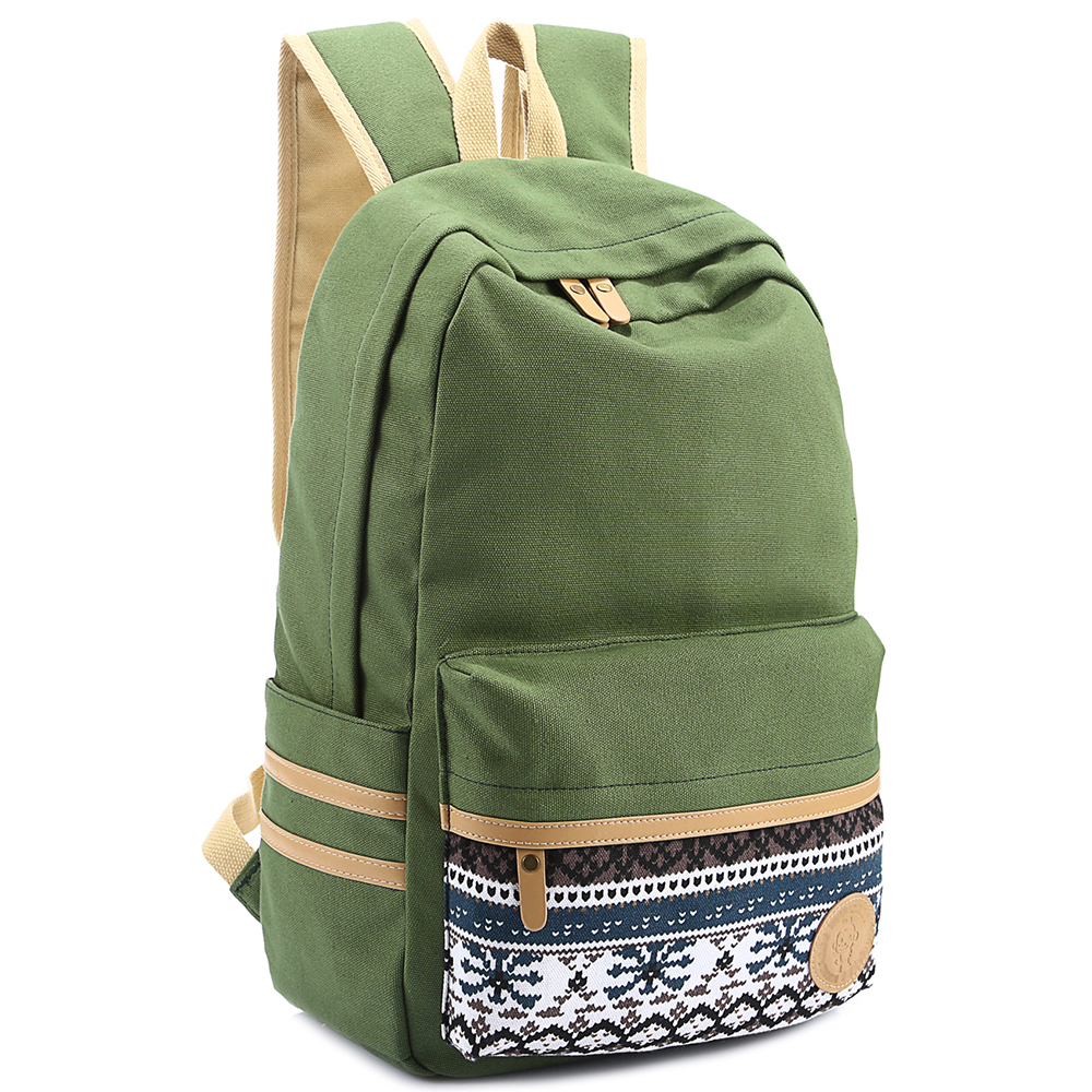 Casual Backpack Student Lightweight Canvas Laptop Bag Shoulder Bag School bag Travel Knapsack Bag with Free pen bag
