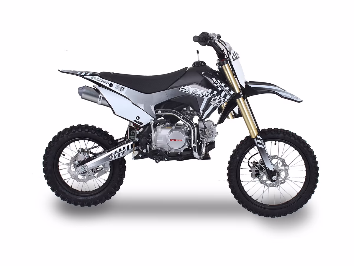 SYX MOTO Whip 125cc 4-Stroke Gas Powered Kick Start Dirt Bike off Road, New, Black/White