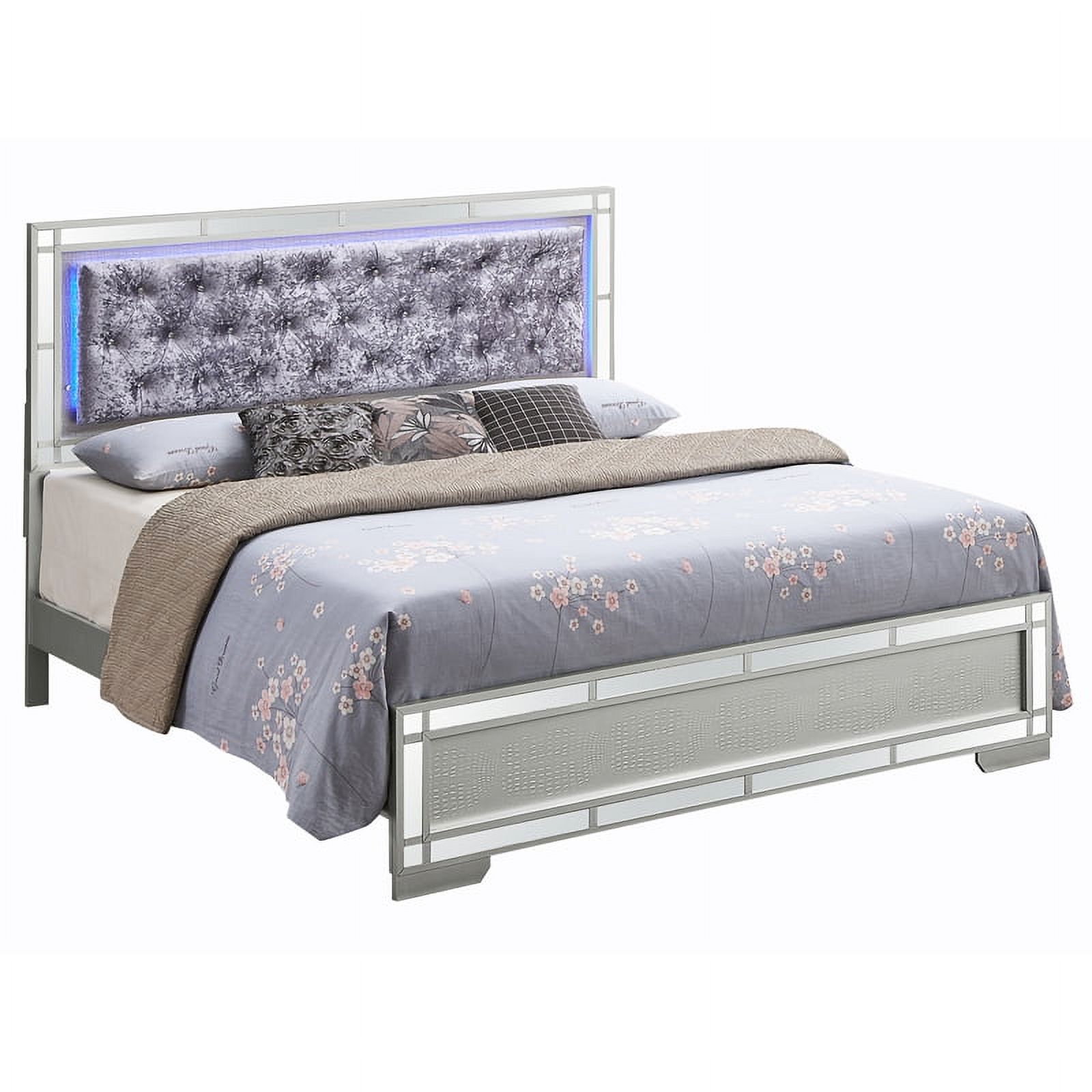 Glory Furniture  King Size Bed  Silver Champagne