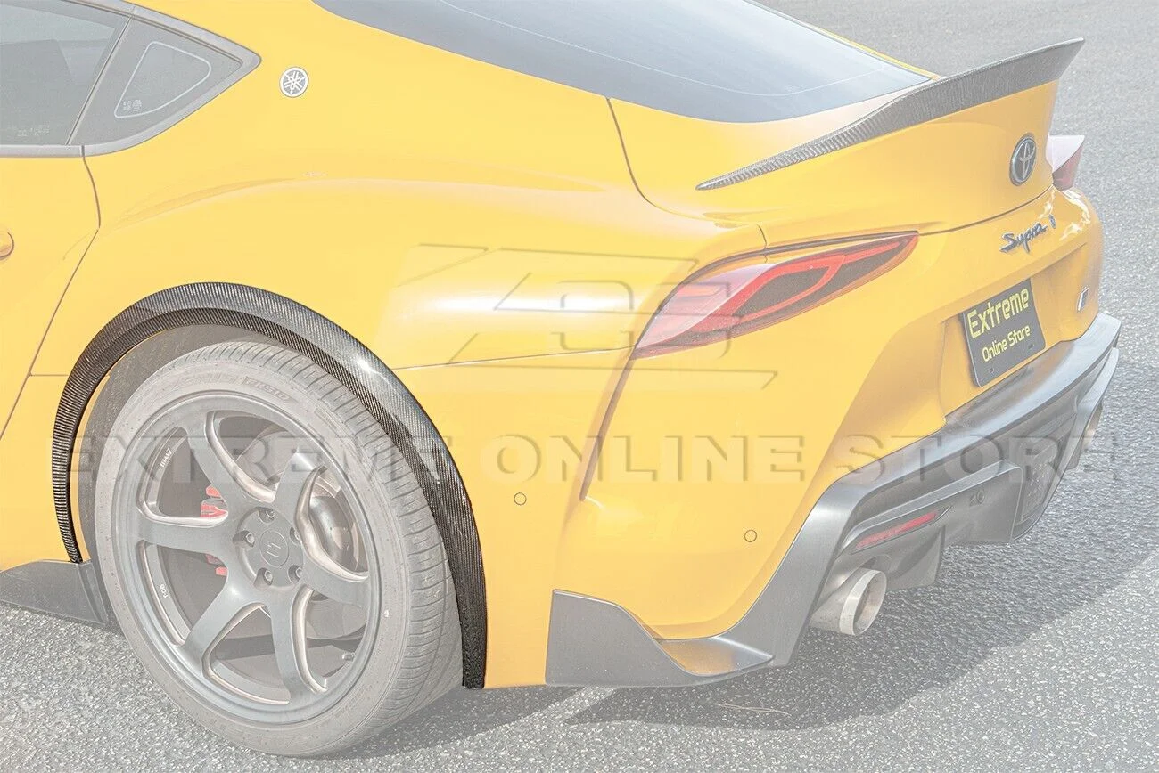 Replacement for 2020-Present Toyota GR Supra Models | JDM Artisan Spirit Style Carbon Fiber Rear Side Wheel Trim Molding Fender Flare Extension