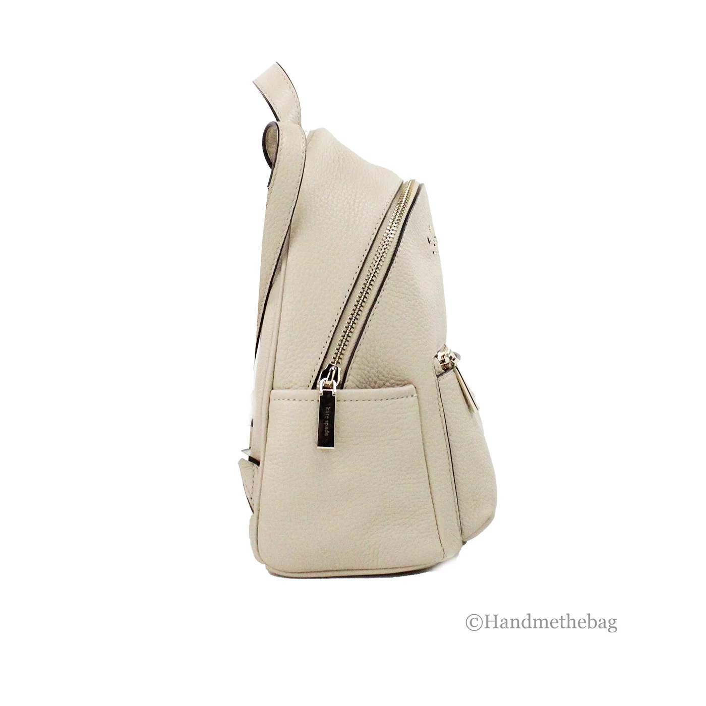 Kate Spade Leila Mini Light Sand Pebbled Leather Dome Backpack