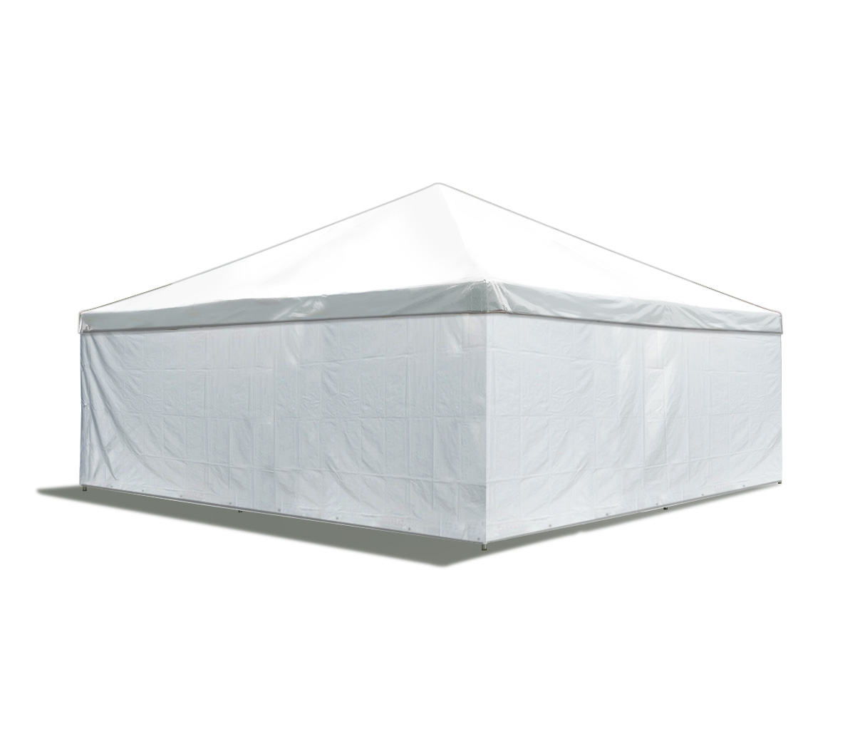 Party Tents Direct Weekender West Coast Frame Party Tent with Sidewalls, White Polyethylene, 20 ft x 20 ft