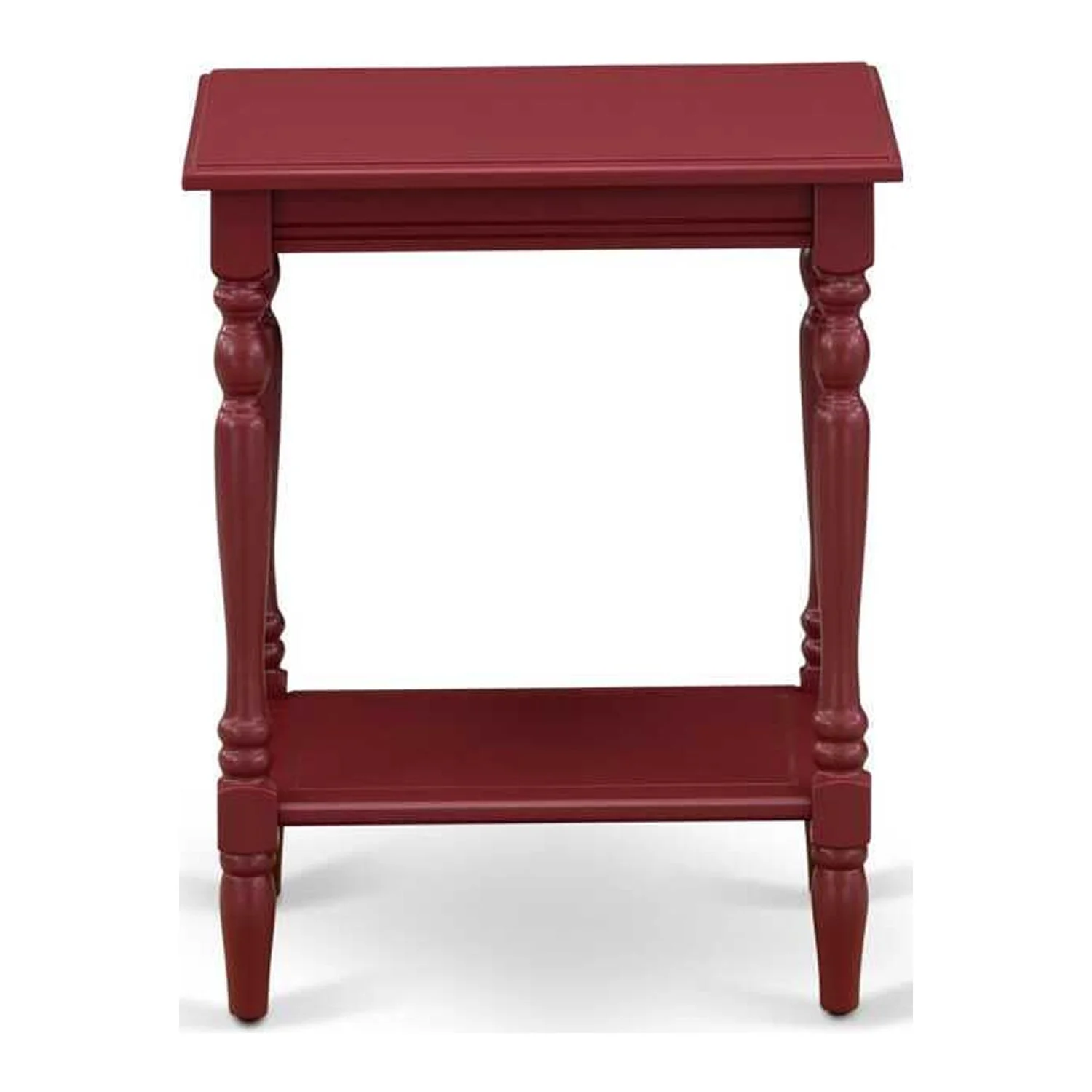 East West Furniture Nolan 2 Pieces Wood Full Bedroom Set in White/Burgundy