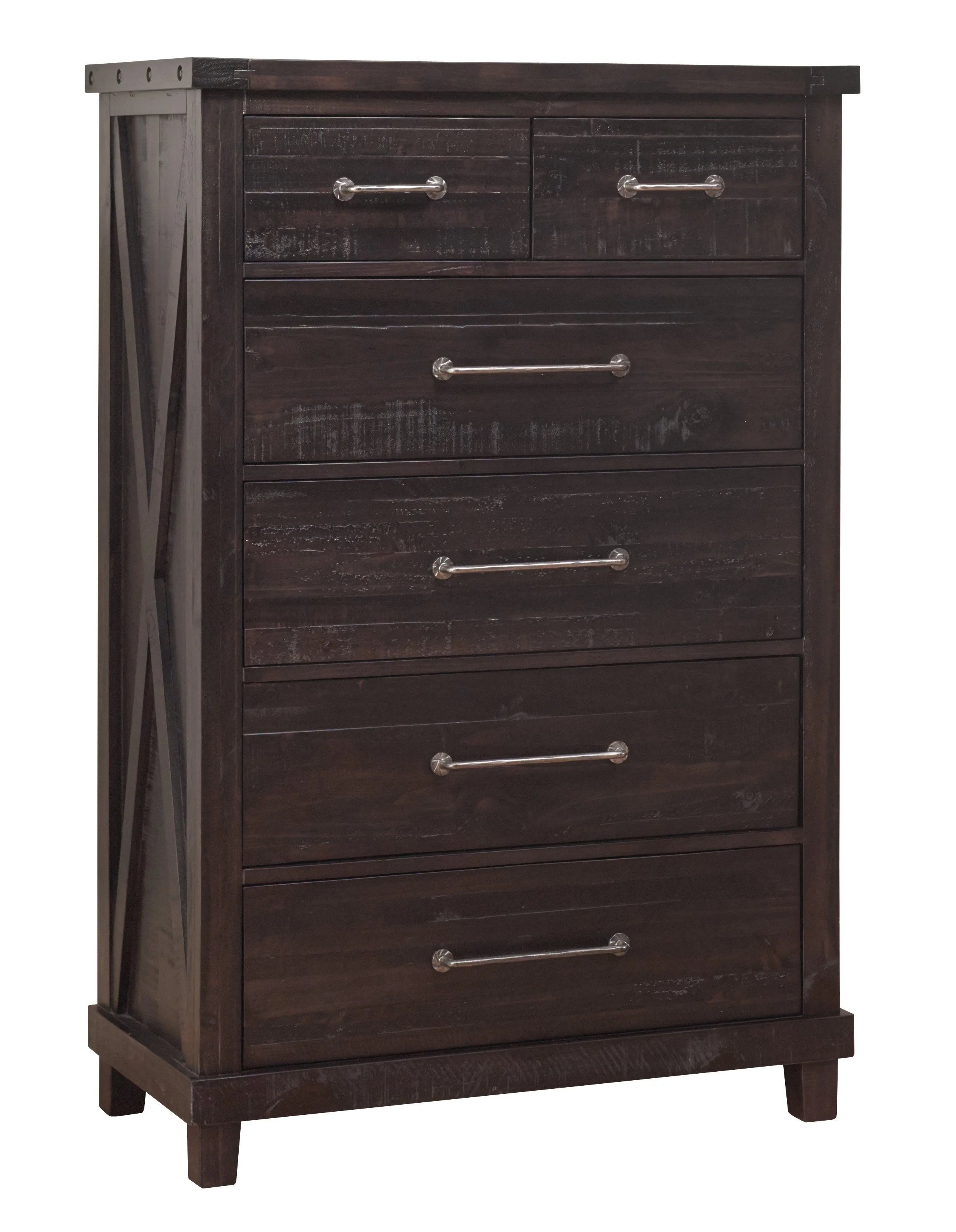 Yanez Industrial Chest in Charcoal - Solid Wood