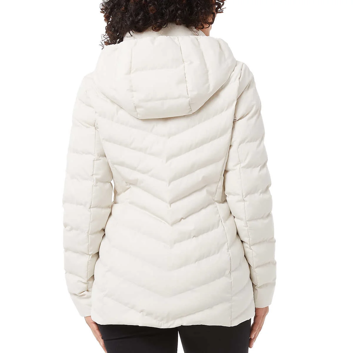 32 DEGREES Women's Full Zip Water Resistant Power Tech Jacket with Fixed Hood