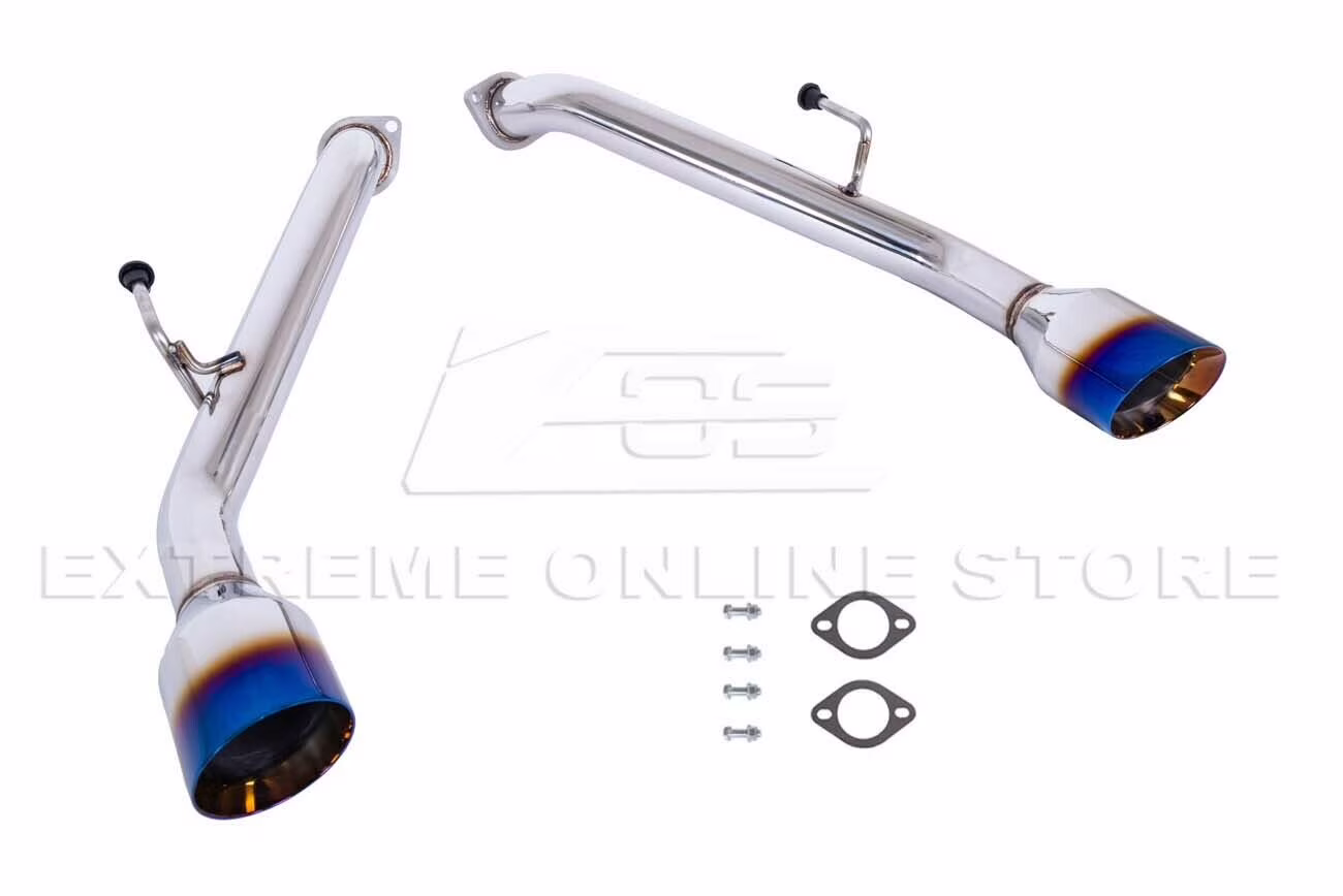 Extreme Online Store Replacement for 2014-Present Infiniti Q50 Stainless Steel Polished Silver Muffler Axle Back 4