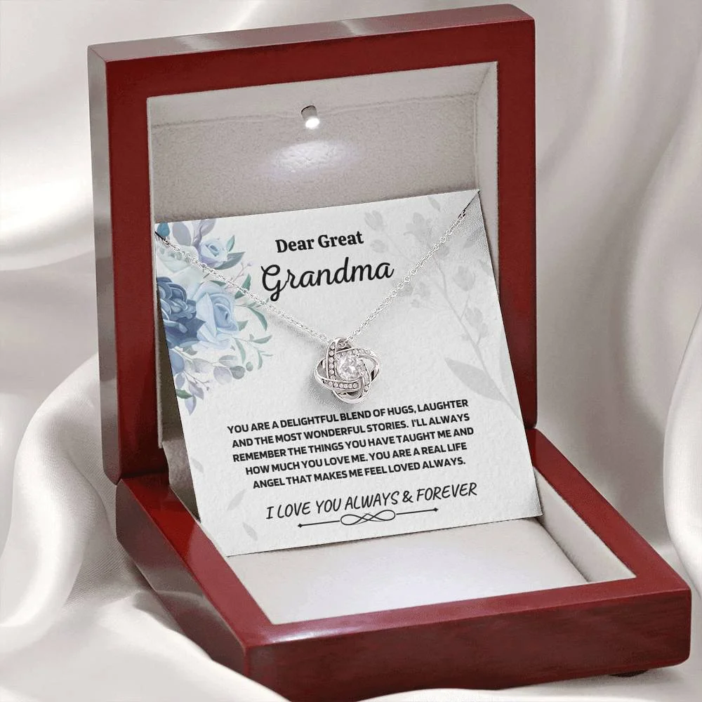 Great Grandma Gift - Love Knot Necklace, Birthday, Gift from Grandkids