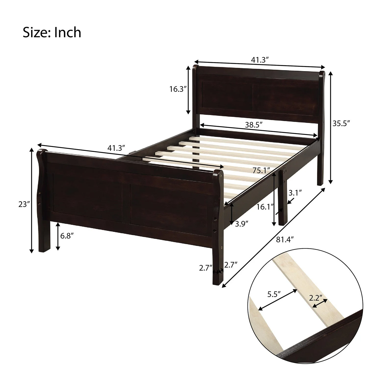 Dreamwood Twin Sleigh Bed