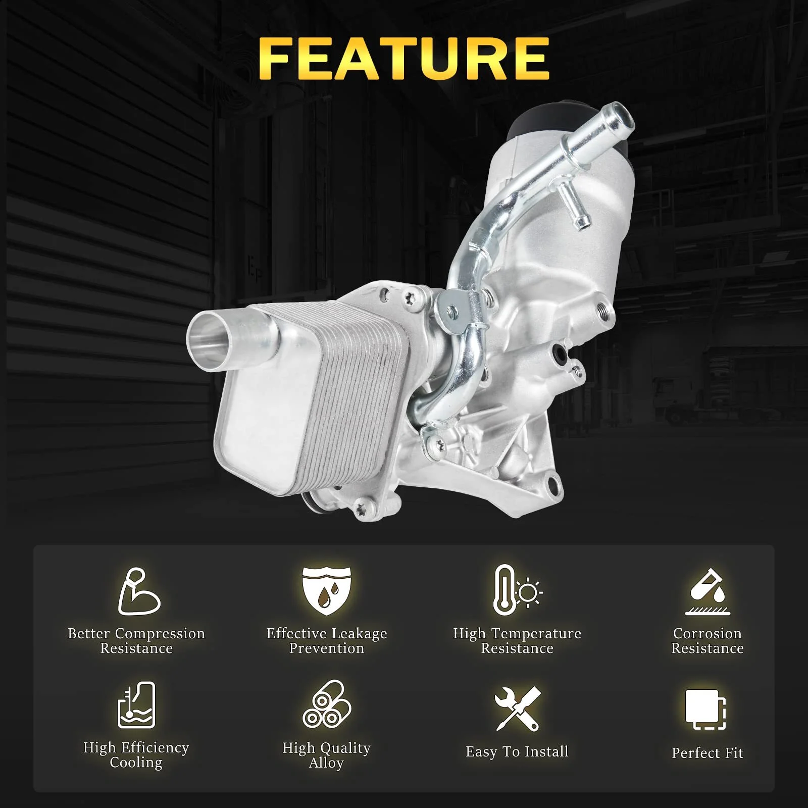 Engine Oil Cooler Filter Housing Kit with Extra Gaskets Compatible with 2011-2021 Buick Encore Chevy Cruz Cruze Limited Sonic Trax 1.4L