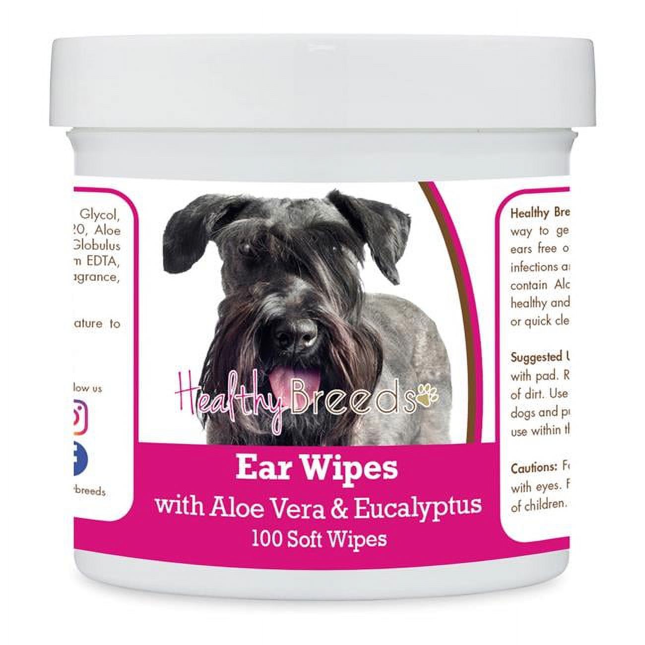Cesky Terrier Ear Cleaning Wipes with Aloe & Eucalyptus for Dogs - 100 Count