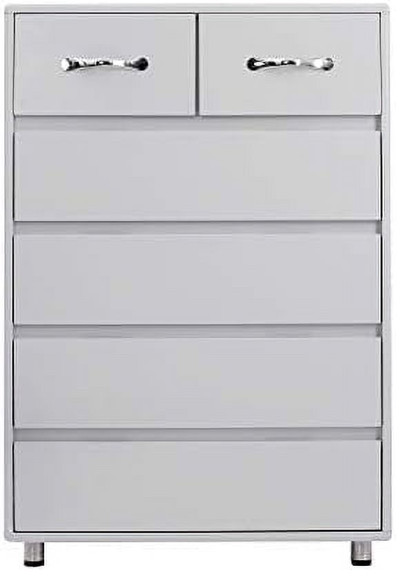 NLIBOOMLife 6 Drawer Dresser  Modern Chest of Drawers  Wooden Chest  Cabinet Entryway   Dresser Organizer for Bedroom  Living Room  Laundry Room (White)