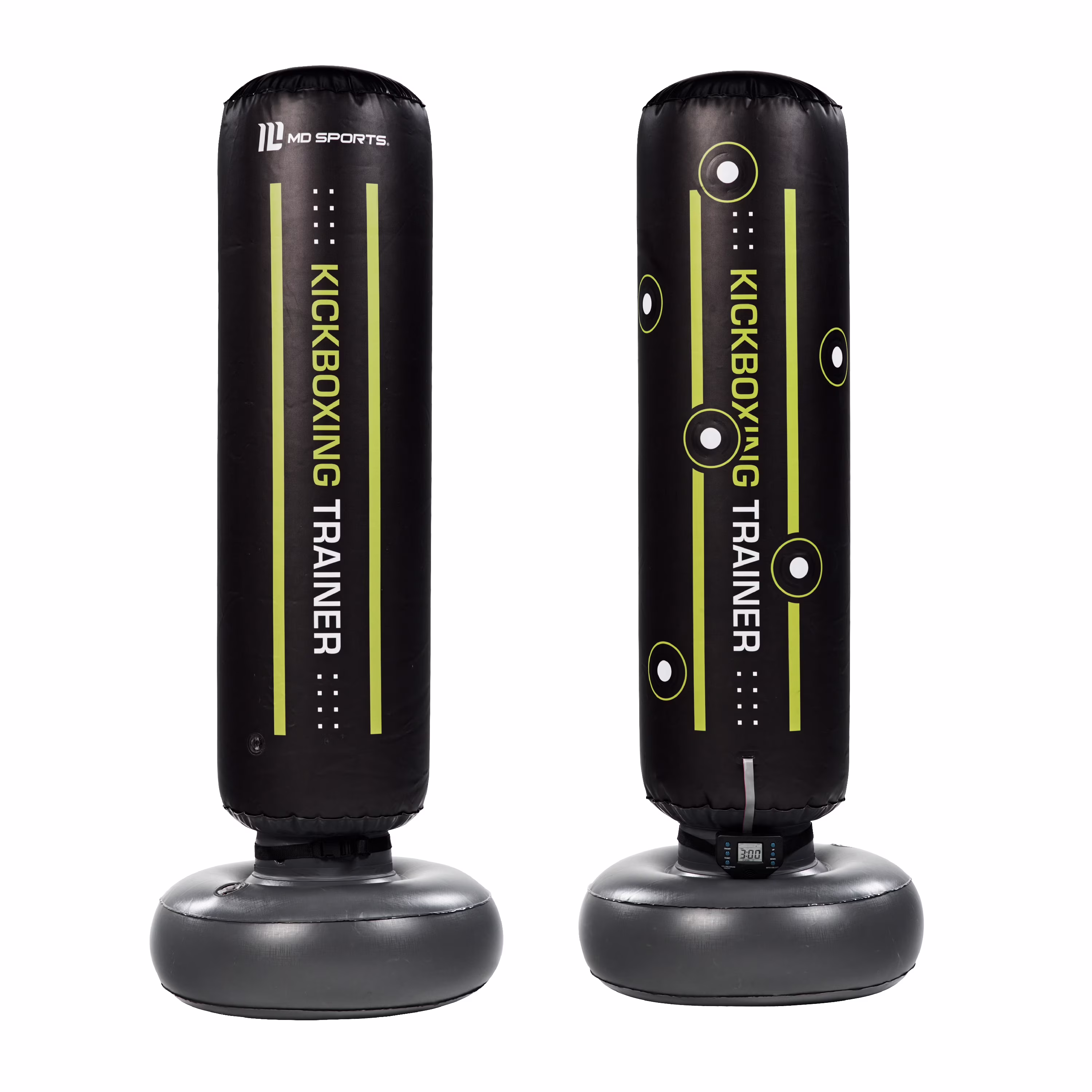 MD Sports Heavy Duty 70 inch, Inflatable Black and Yellow Kickboxing Trainer Bag