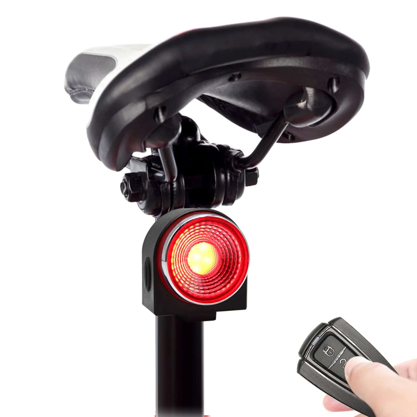 ANTUSI -theft Bike Alarm Rear Light Wireless Remote Control  Taillight Waterproof Smart Cycling Light