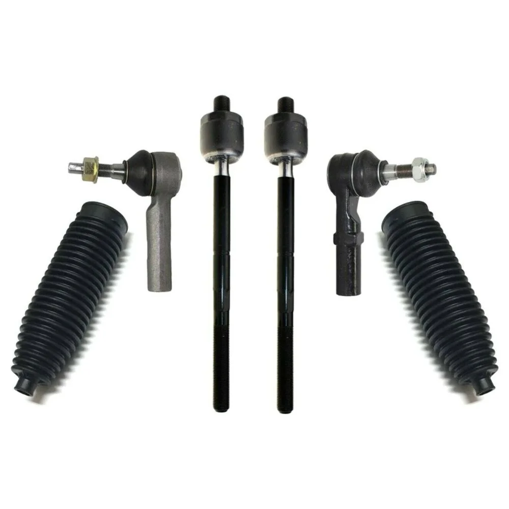 6-pc Front Inner Outer Tie Rod Kit w/Steering Boots For Dodge Dakota Durango 4x4