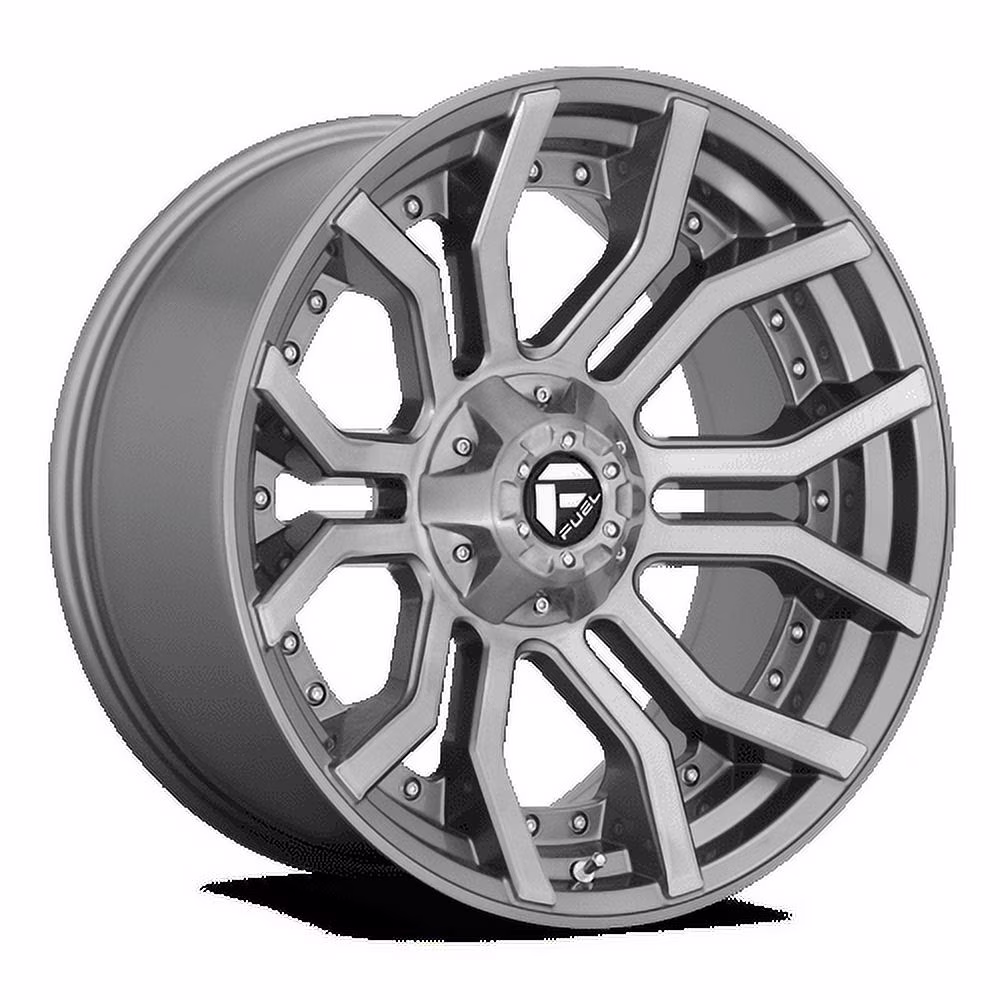 Fuel 1PC Aluminum Rim D713 RAGE PLATINUM 20X10in Brushed Gunmetal Tinted Clear Finish, D71320001847