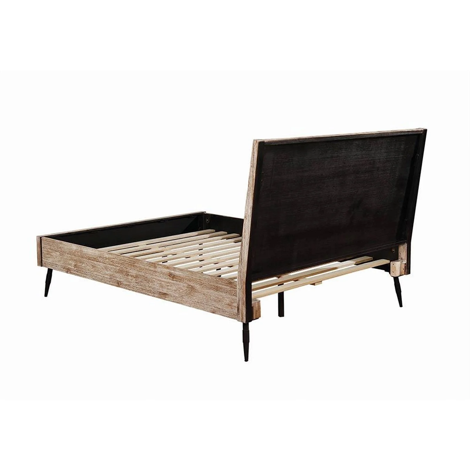 Maklaine Farmhouse Wood Eastern King Platform Bed in Brown Finish
