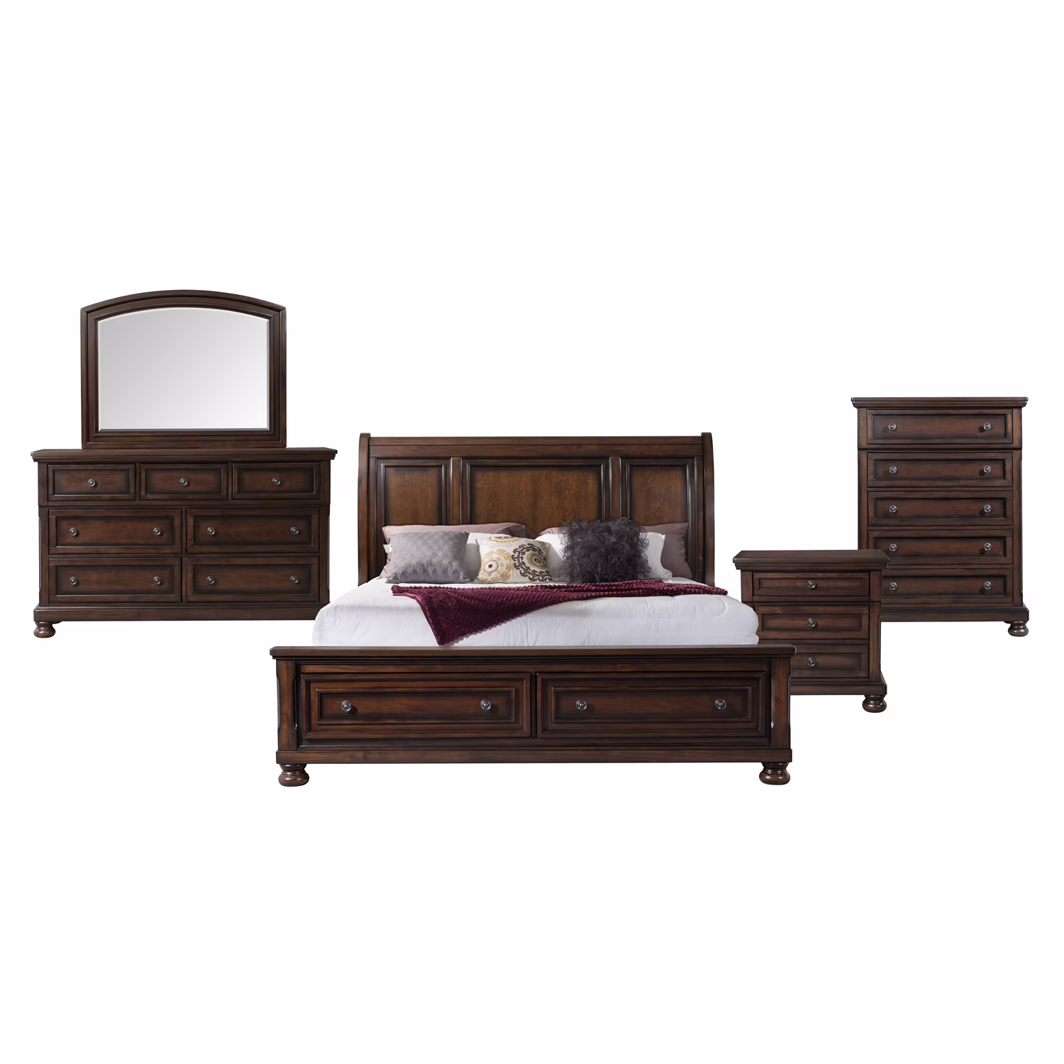 Picket House Furnishings Kingsley King Storage 5pc Bedroom Set, Walnut