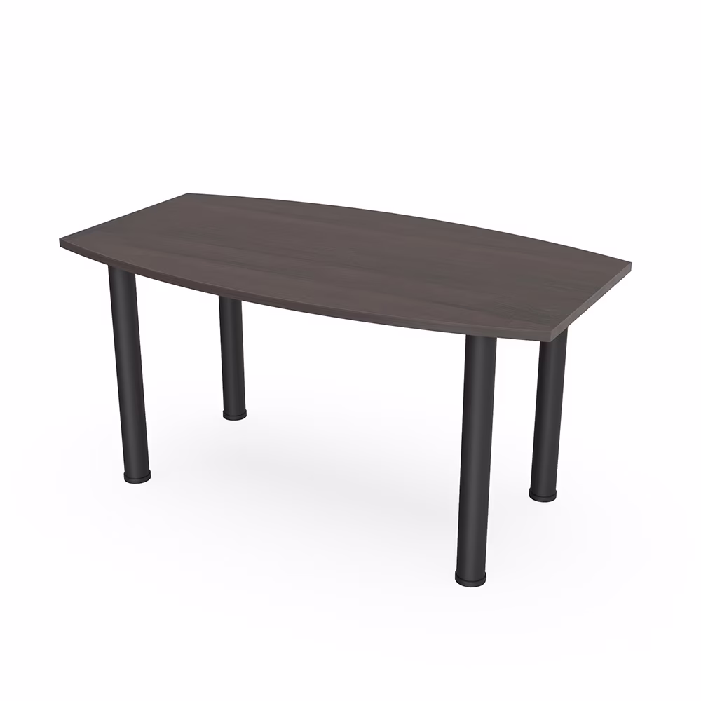 3X5 Boat Shaped Conference Table With  Post Leg Power And Data