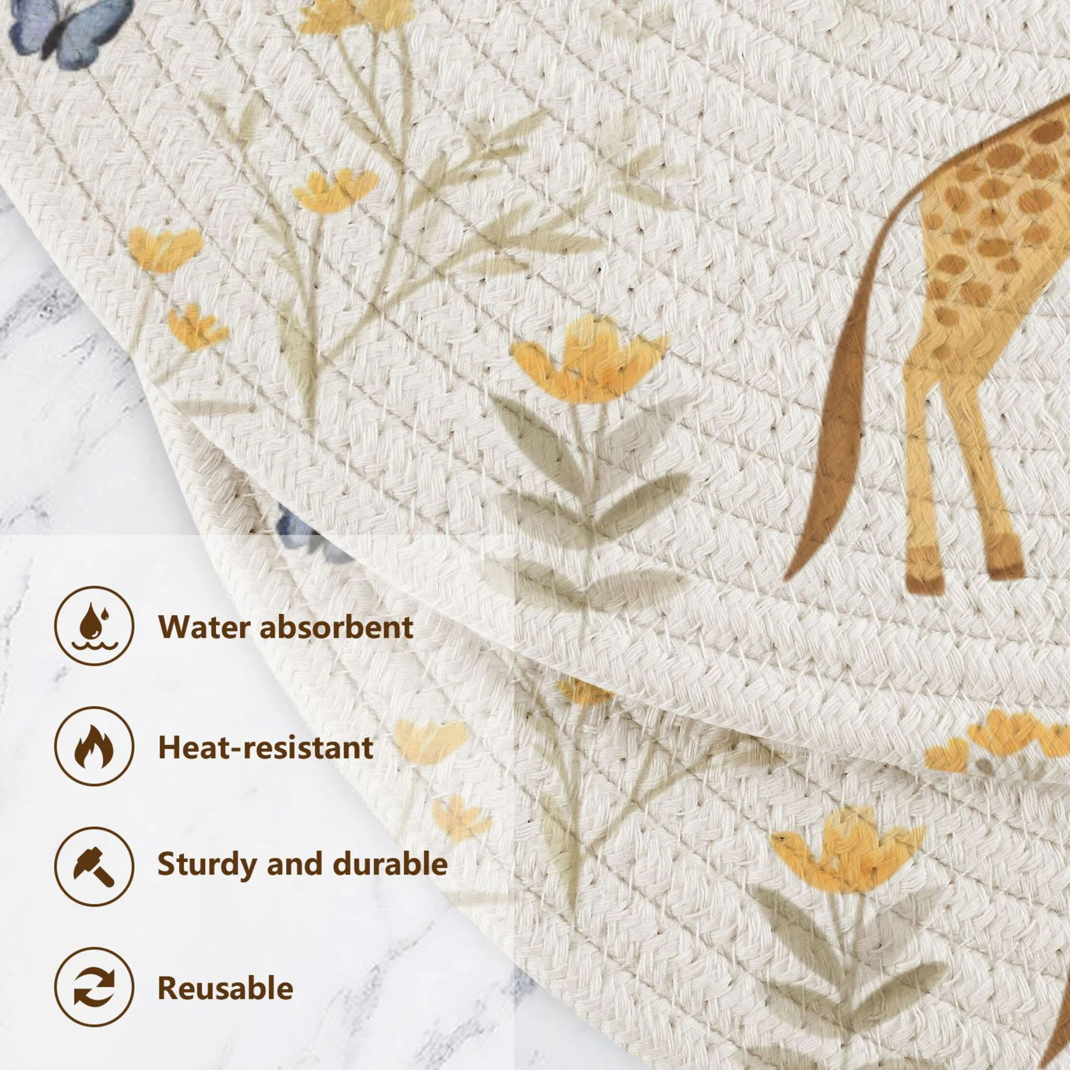 Giraffe in Trees 3 PCs Pot Holders Trivets Kitchen 15