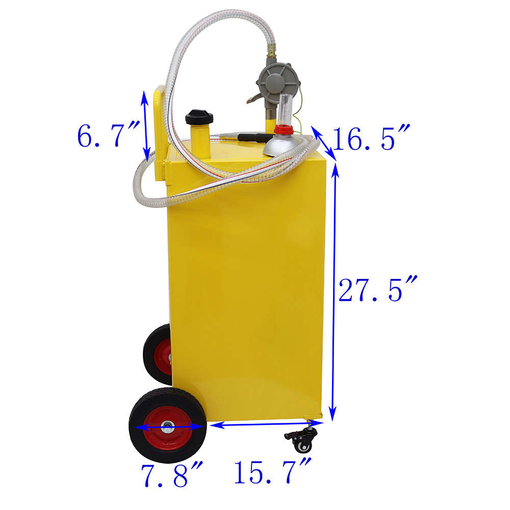 INTBUYING 30 Gallon Portable Gas Caddy Fuel Storage Tank Portable Refueling Drum Oil Storage Tank