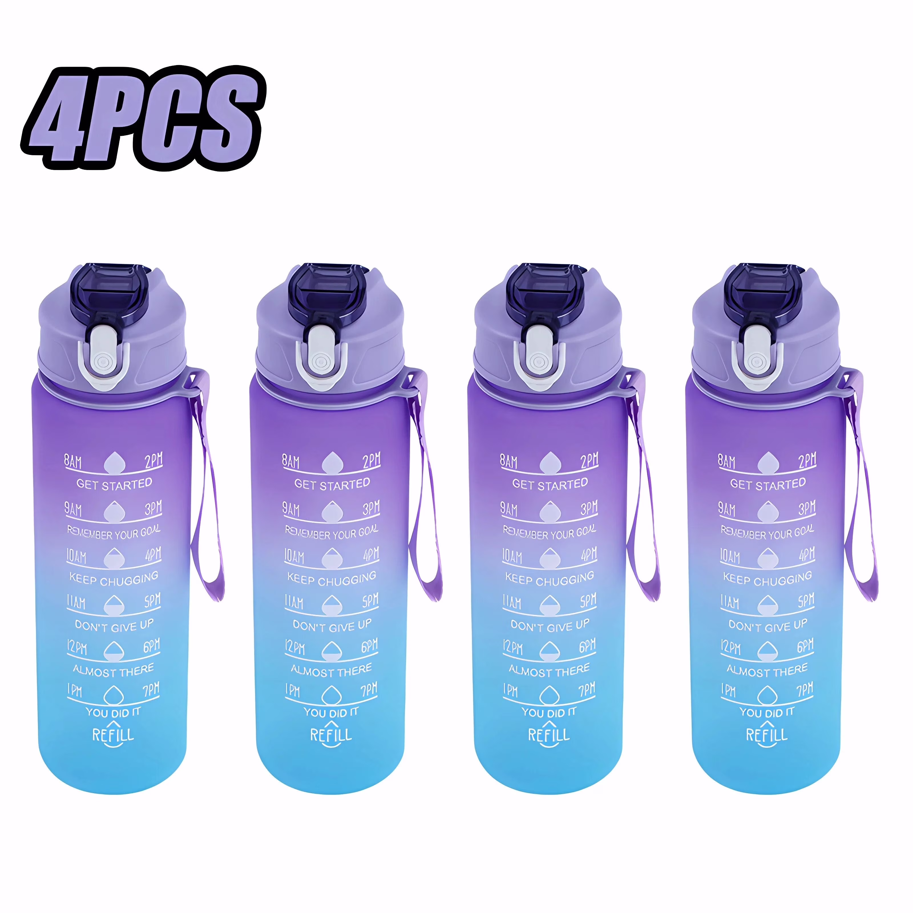 900ML Sports Water Bottle with Time Marker Leak-proof Cup Motivational Portable Water bottle for Outdoor Sport Fitness BPA Free