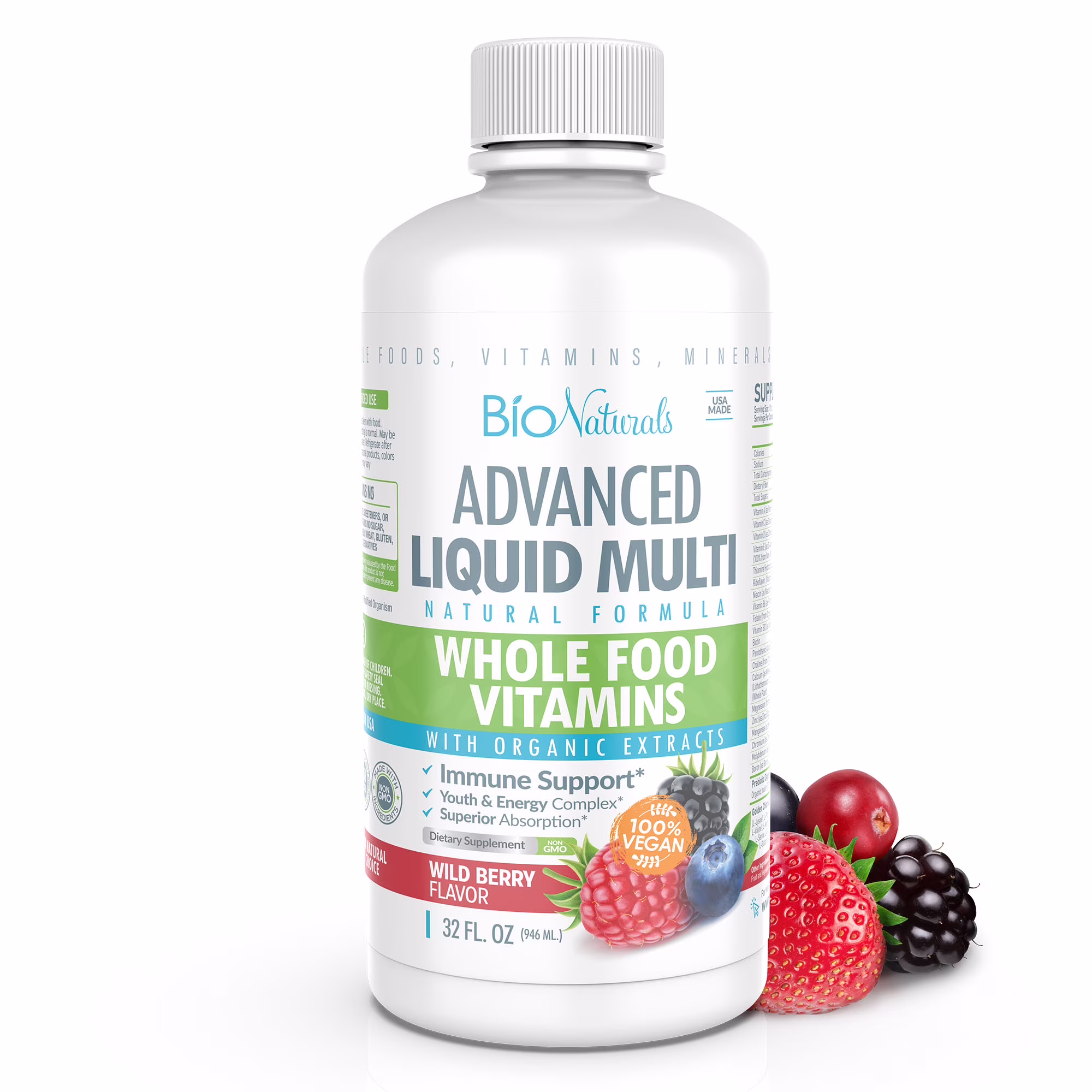 Bio Naturals Liquid Multivitamin for Men & Women with Over 100 Ingredients