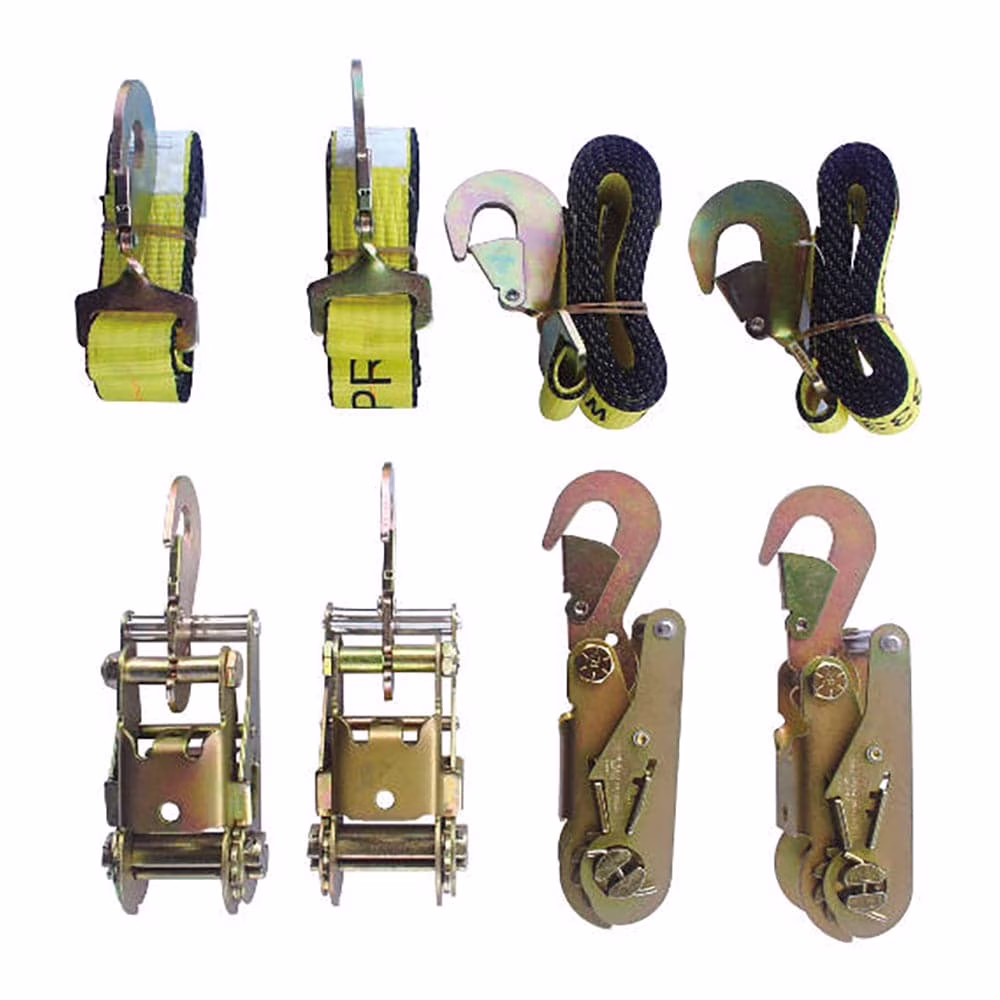 Tie Down Kit Towing, 4 Ratchets W/Flat Snap Hooks, 4 Straps W/Twisted Snaps