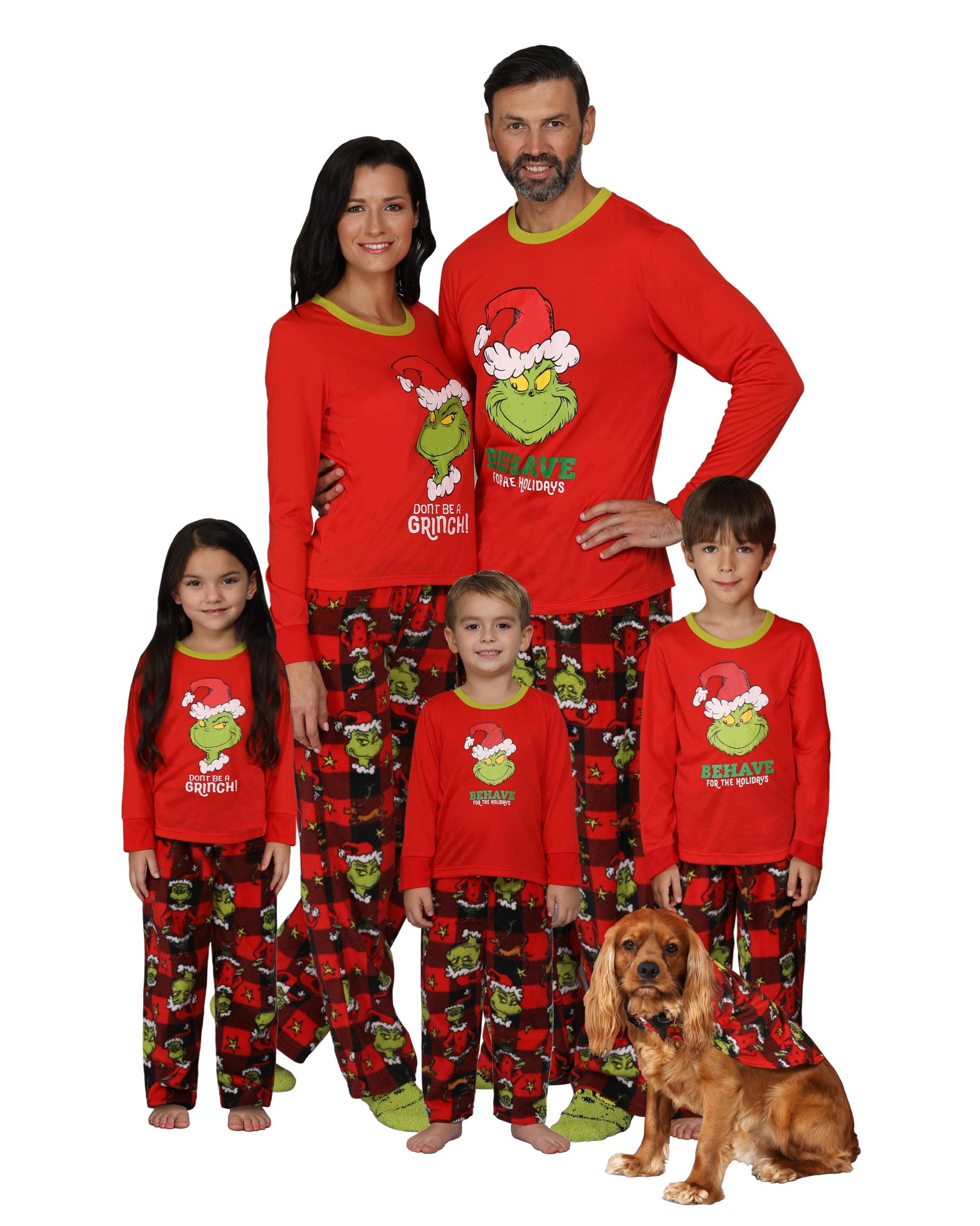 Dr. Seuss Family Pajama Grinch Costume Adult and Kid Sleepwear, Big Brother, Size: 7-8