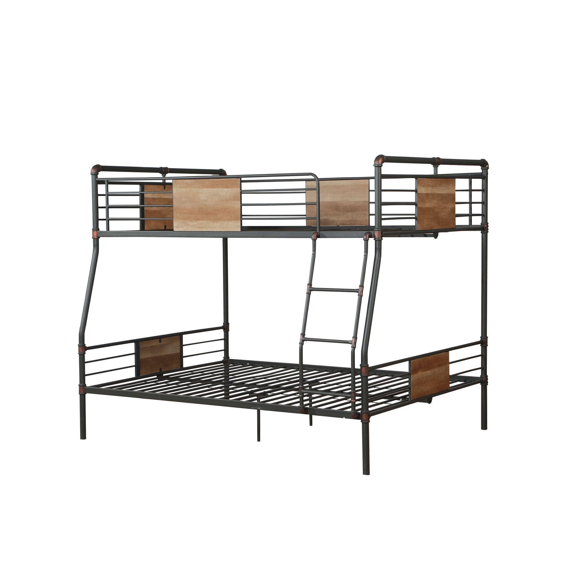 Miekor Furniture Brantley Full XL/Queen Bunk Bed in Sandy Black & Dark Bronze Hand-Brushed
