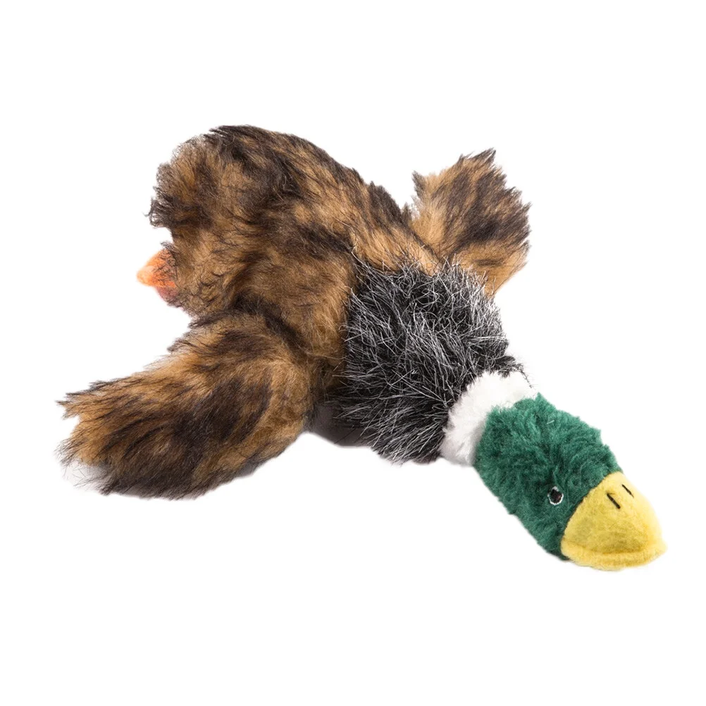 Toy Dog Toys  Plush Dogs Squeaky Stuffed Chew Pet Puppy Tough Large Wild Animals Chewing Squeaker Mallard Cat