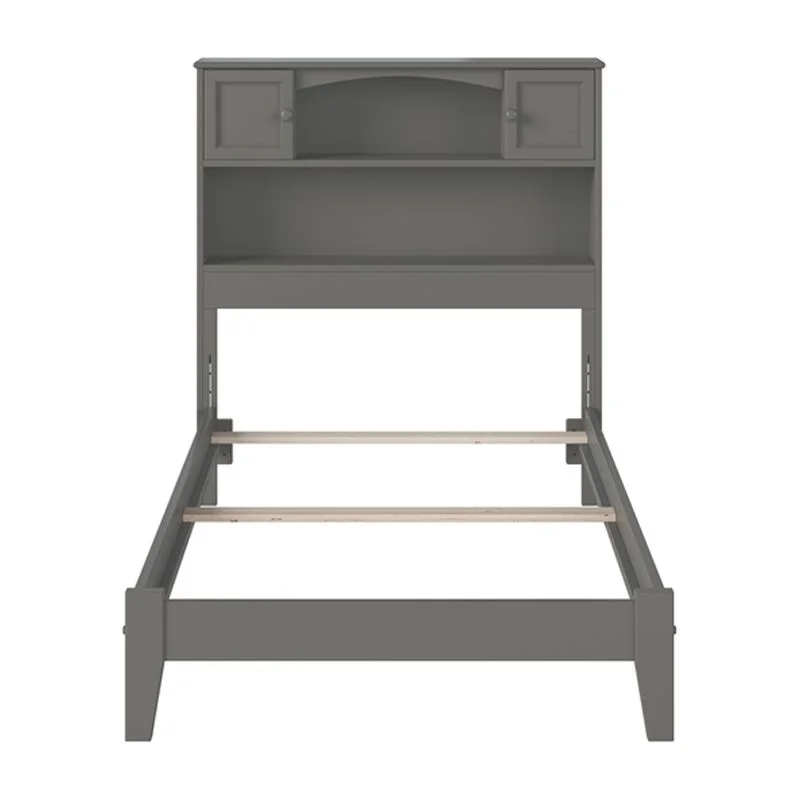 Leo & Lacey 2-Shelf Traditional Wood Twin Traditional Bed in Gray